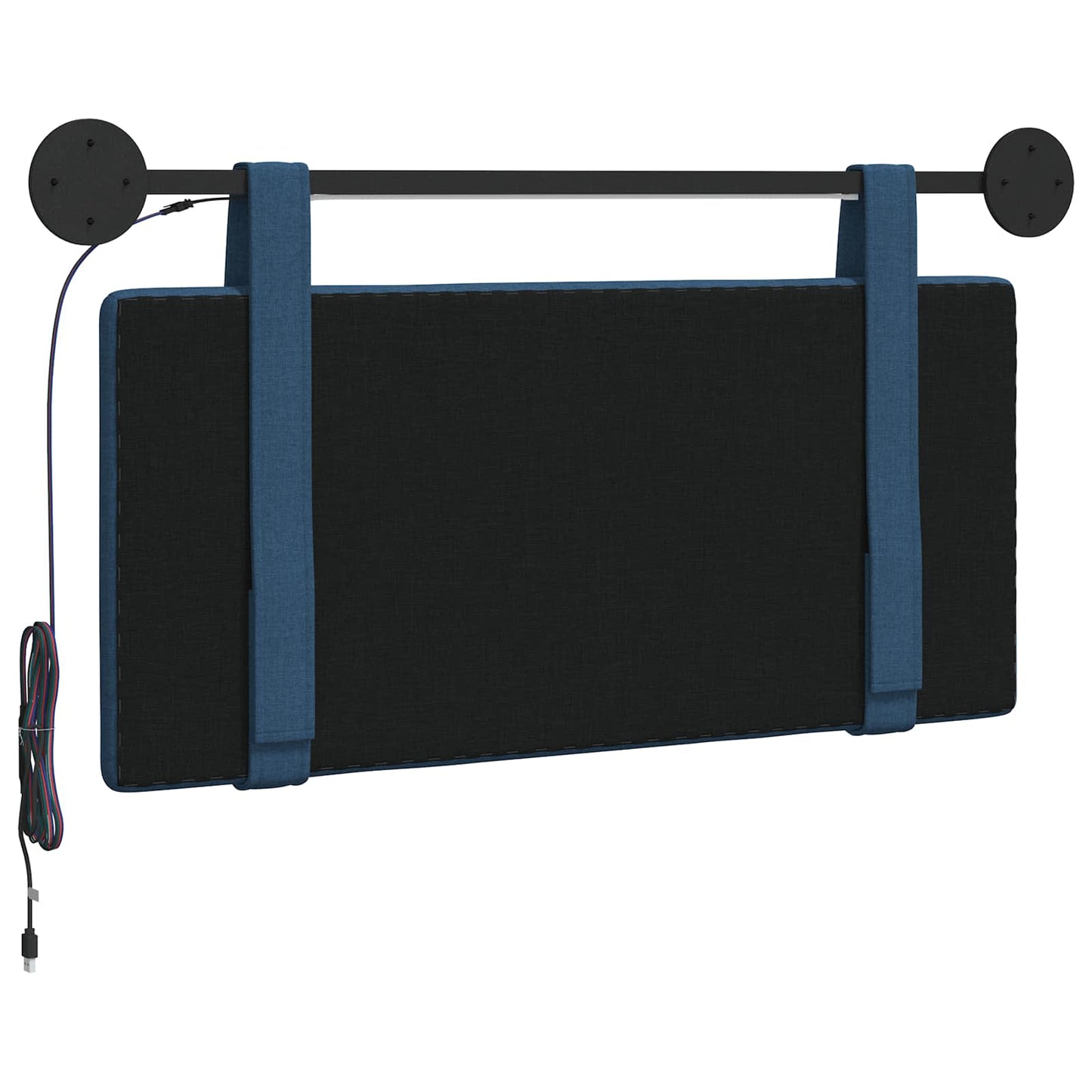 Hangend hoofdbord Met LED-verlichting Blauw Stof is nu te koop bij PeponiXL, paradijselijk wonen!