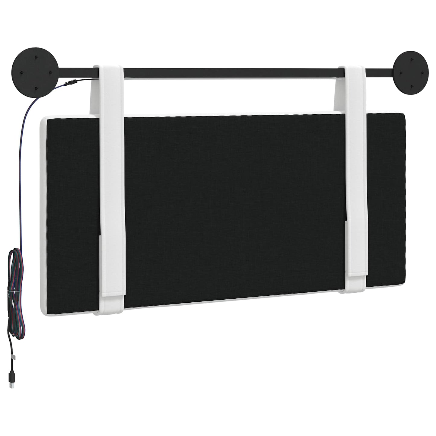 Hangend hoofdbord Met LED-verlichting Wit Stof is nu te koop bij PeponiXL, paradijselijk wonen!