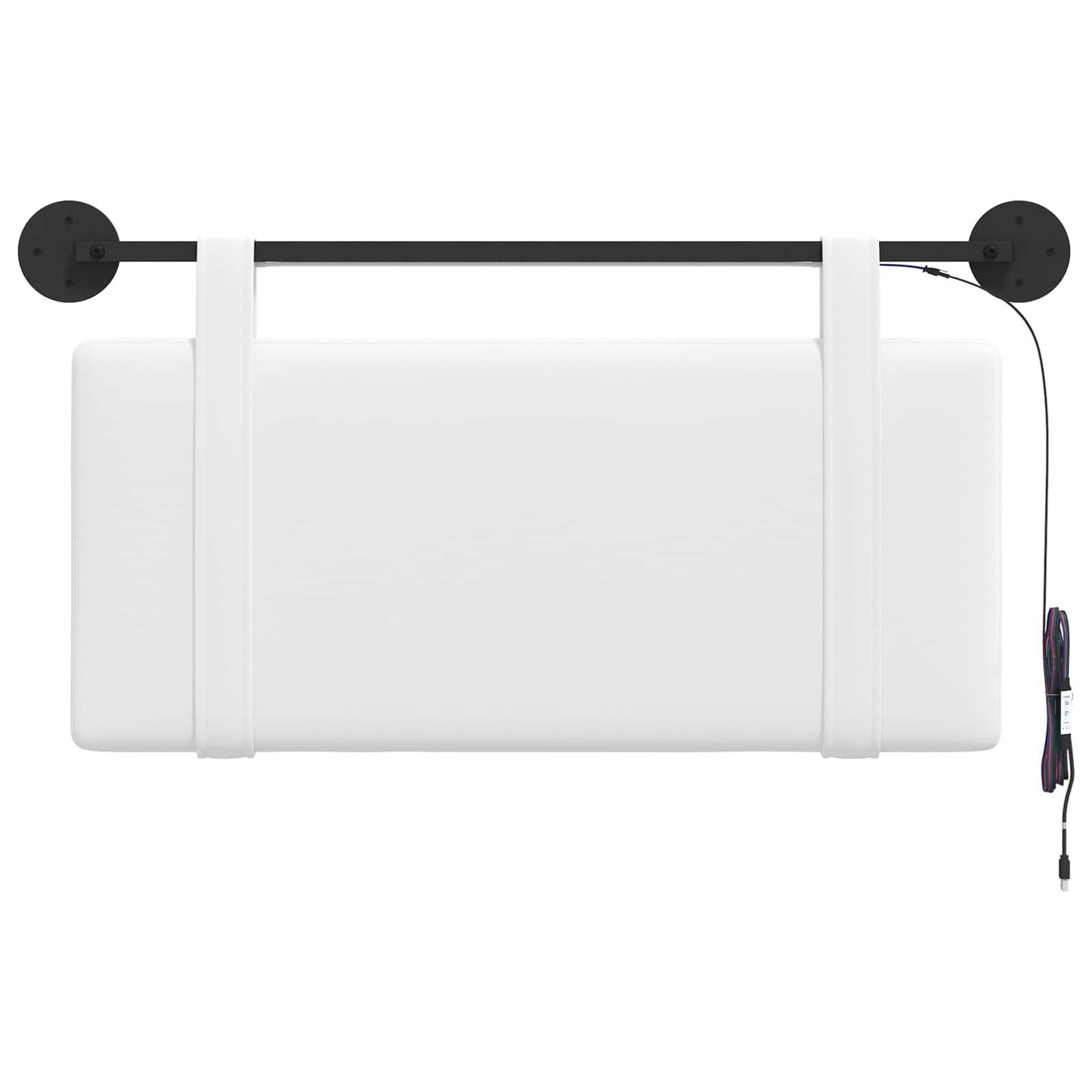 Hangend hoofdbord Met LED-verlichting Wit Stof is nu te koop bij PeponiXL, paradijselijk wonen!