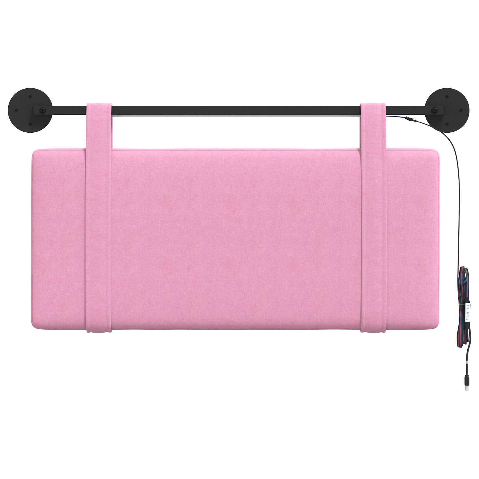 Hangend hoofdbord Met LED-verlichting Roze Stof is nu te koop bij PeponiXL, paradijselijk wonen!