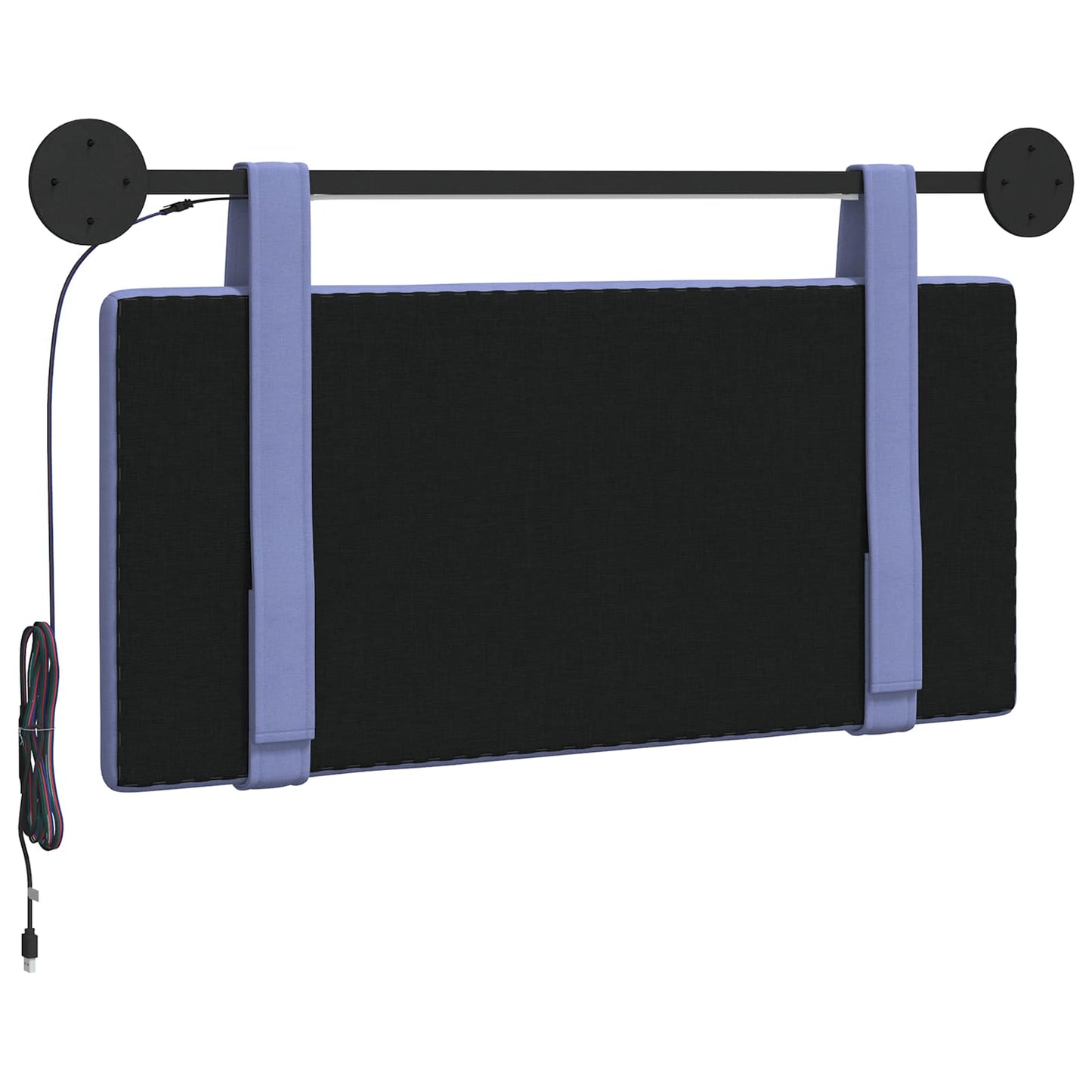 Hangend hoofdbord Met LED-verlichting Jeans Blauw Stof is nu te koop bij PeponiXL, paradijselijk wonen!