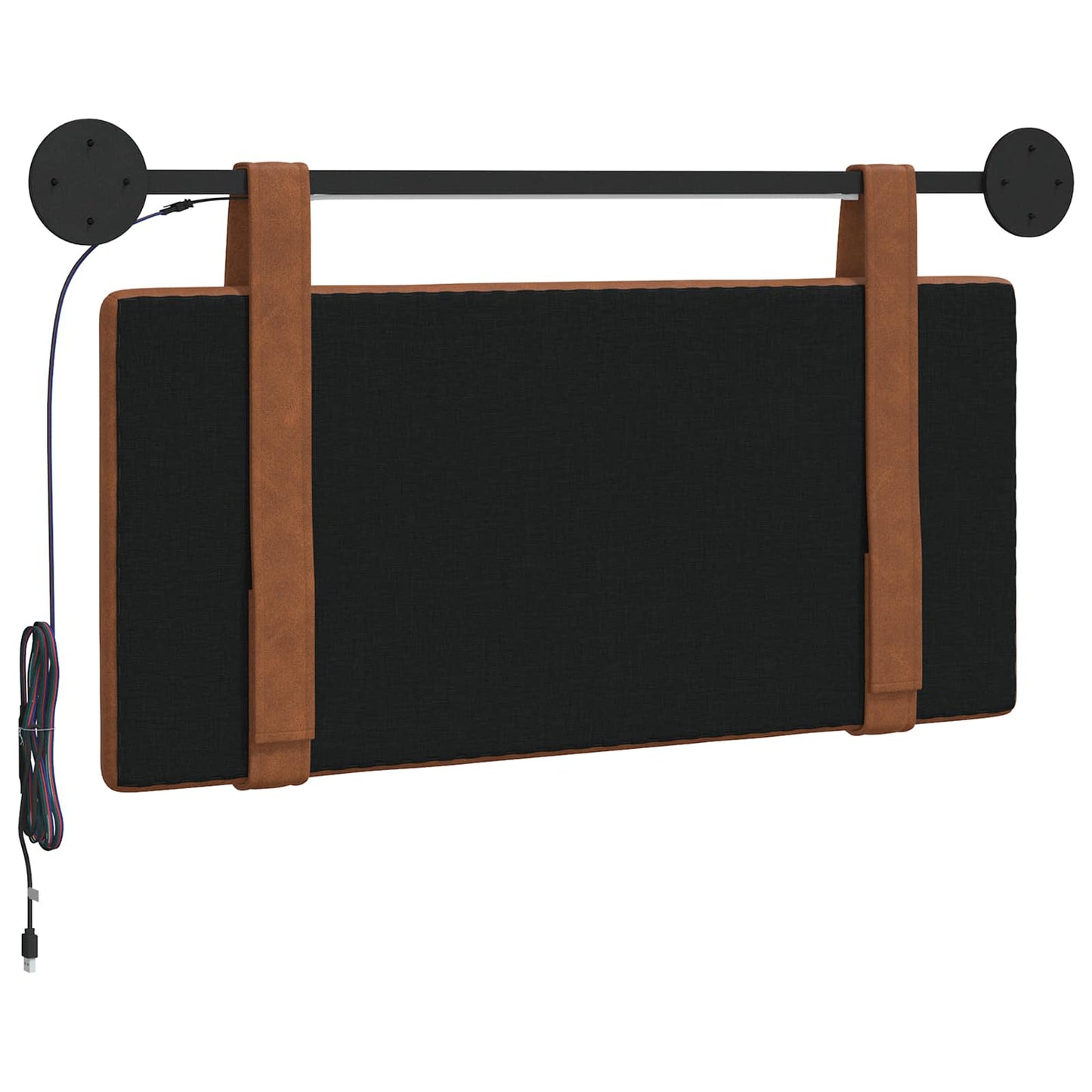 Hangend hoofdbord Met LED-verlichting Bruin Antiek PU is nu te koop bij PeponiXL, paradijselijk wonen!