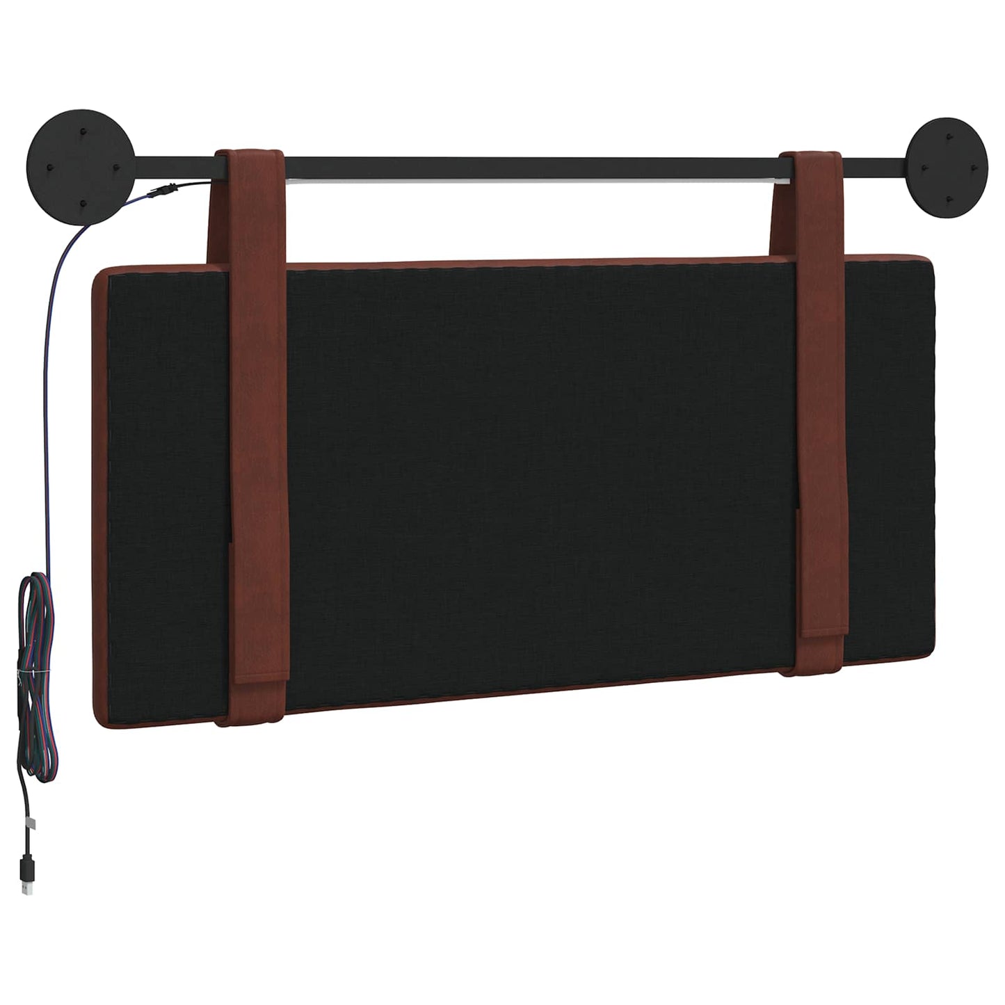 Hangend hoofdbord Met LED-verlichting Glanzend Bruin Antiek PU is nu te koop bij PeponiXL, paradijselijk wonen!