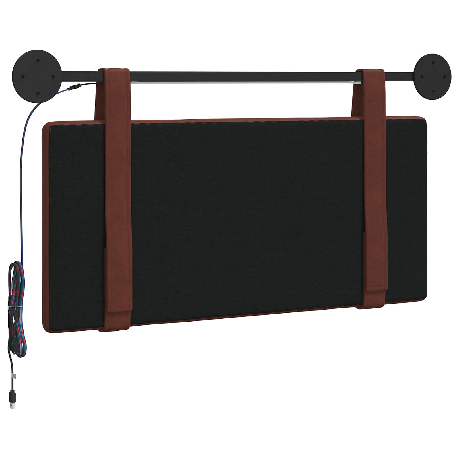 Hangend hoofdbord Met LED-verlichting Glanzend Bruin Antiek PU is nu te koop bij PeponiXL, paradijselijk wonen!