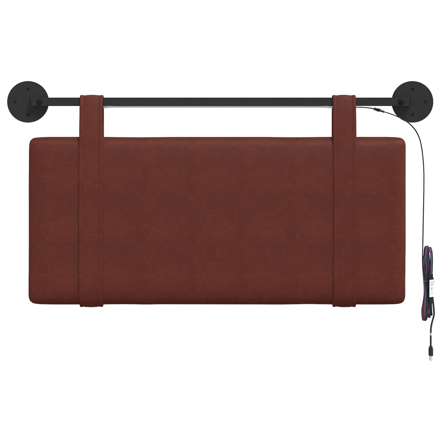 Hangend hoofdbord Met LED-verlichting Glanzend Bruin Antiek PU is nu te koop bij PeponiXL, paradijselijk wonen!