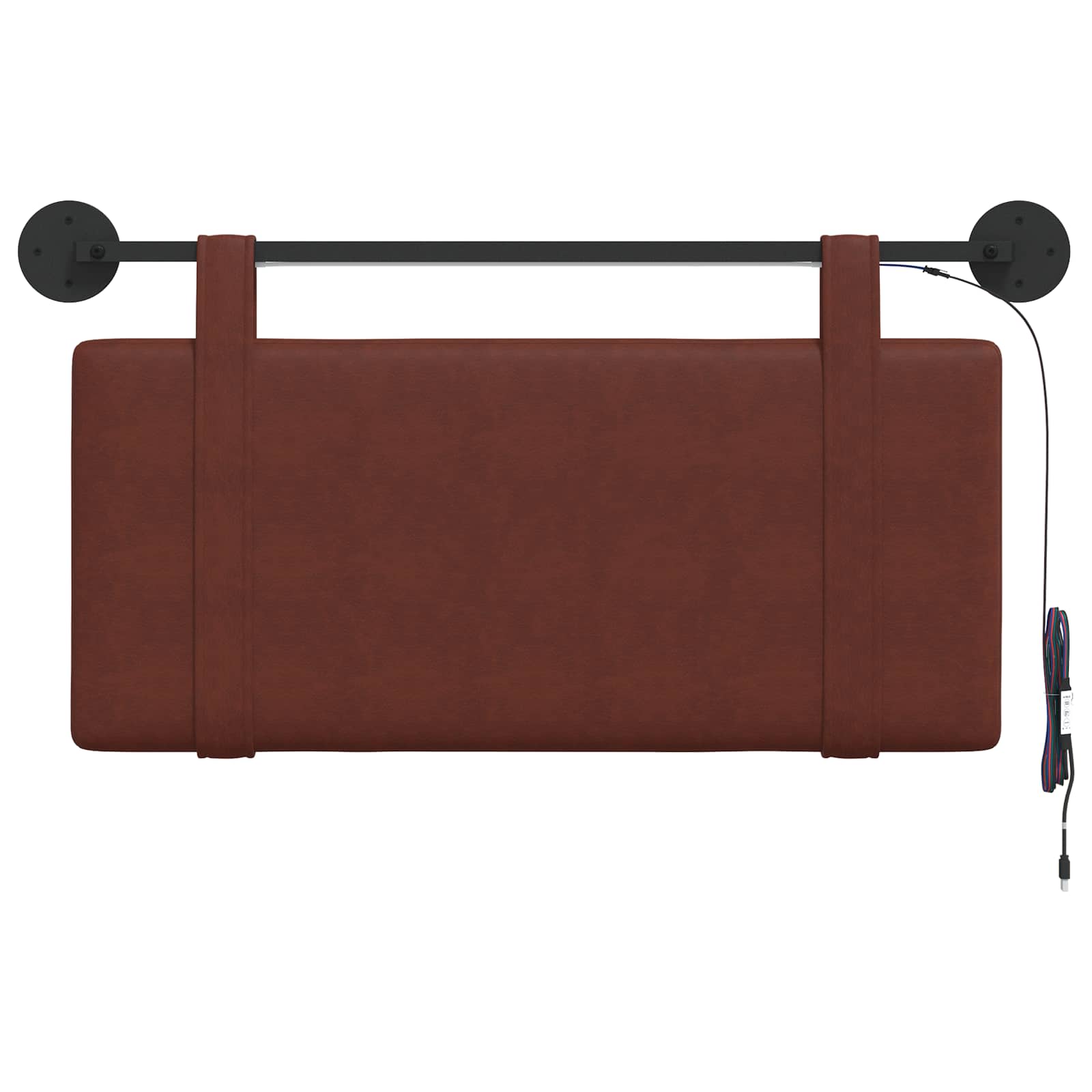 Hangend hoofdbord Met LED-verlichting Glanzend Bruin Antiek PU is nu te koop bij PeponiXL, paradijselijk wonen!