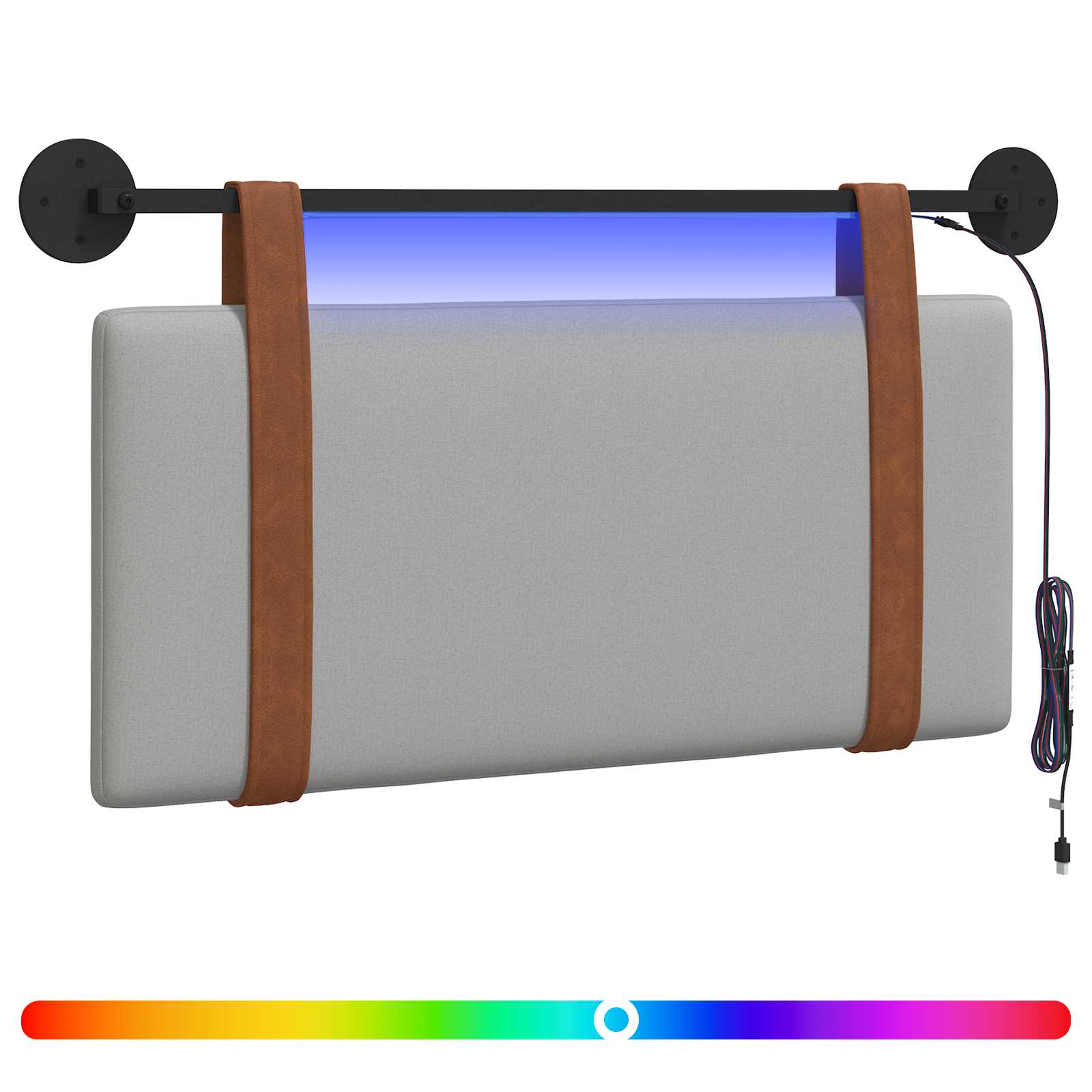 Hangend hoofdbord Met LED-verlichting Wolkengrijs Antiek PU is nu te koop bij PeponiXL, paradijselijk wonen!