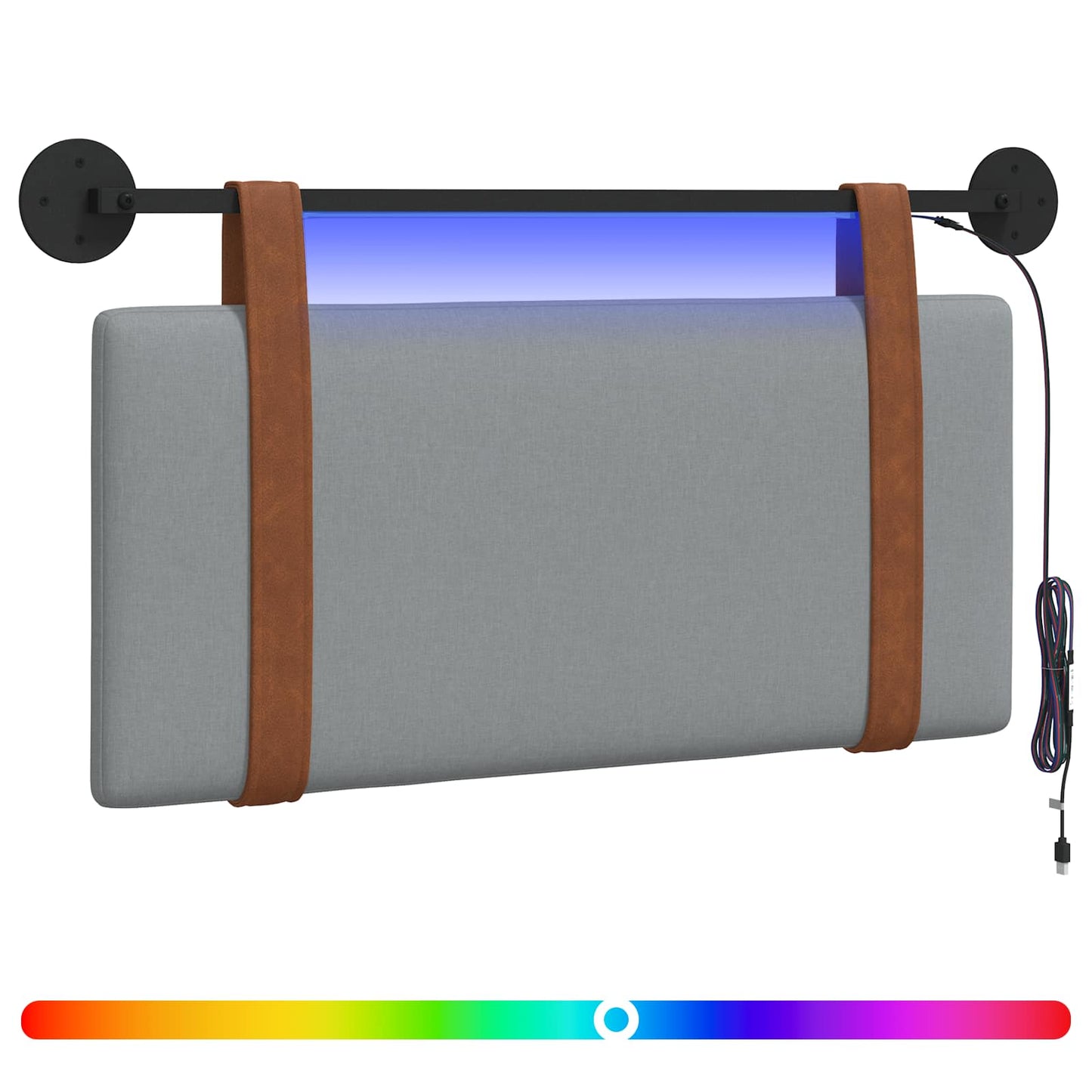 Hangend hoofdbord Met LED-verlichting Lichtgrijs Antiek PU is nu te koop bij PeponiXL, paradijselijk wonen!