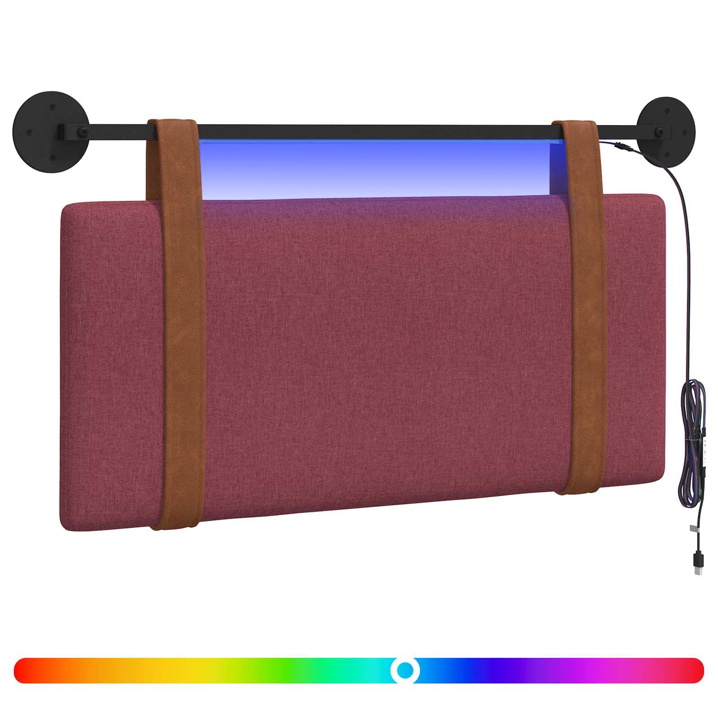 Hangend hoofdbord Met LED-verlichting Wijnrood Antiek PU is nu te koop bij PeponiXL, paradijselijk wonen!