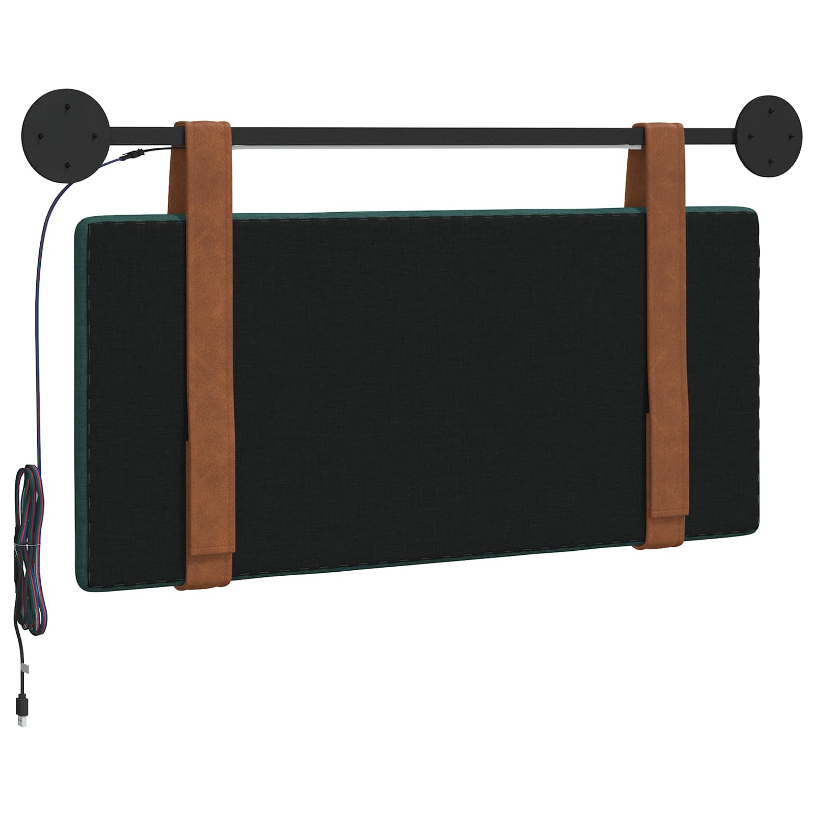Hangend hoofdbord Met LED-verlichting Donkergroen Antiek PU is nu te koop bij PeponiXL, paradijselijk wonen!