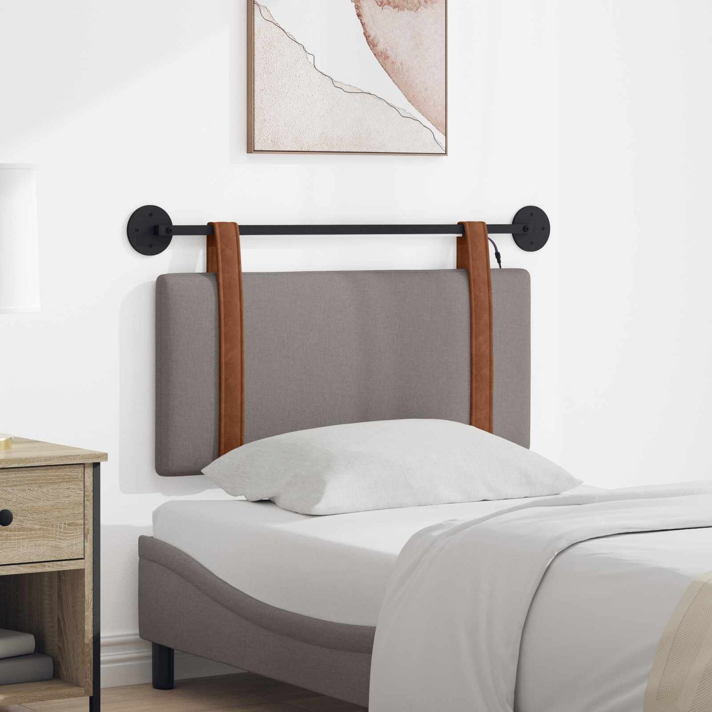 Hangend hoofdbord Met LED-verlichting Taupe Antiek PU is nu te koop bij PeponiXL, paradijselijk wonen!
