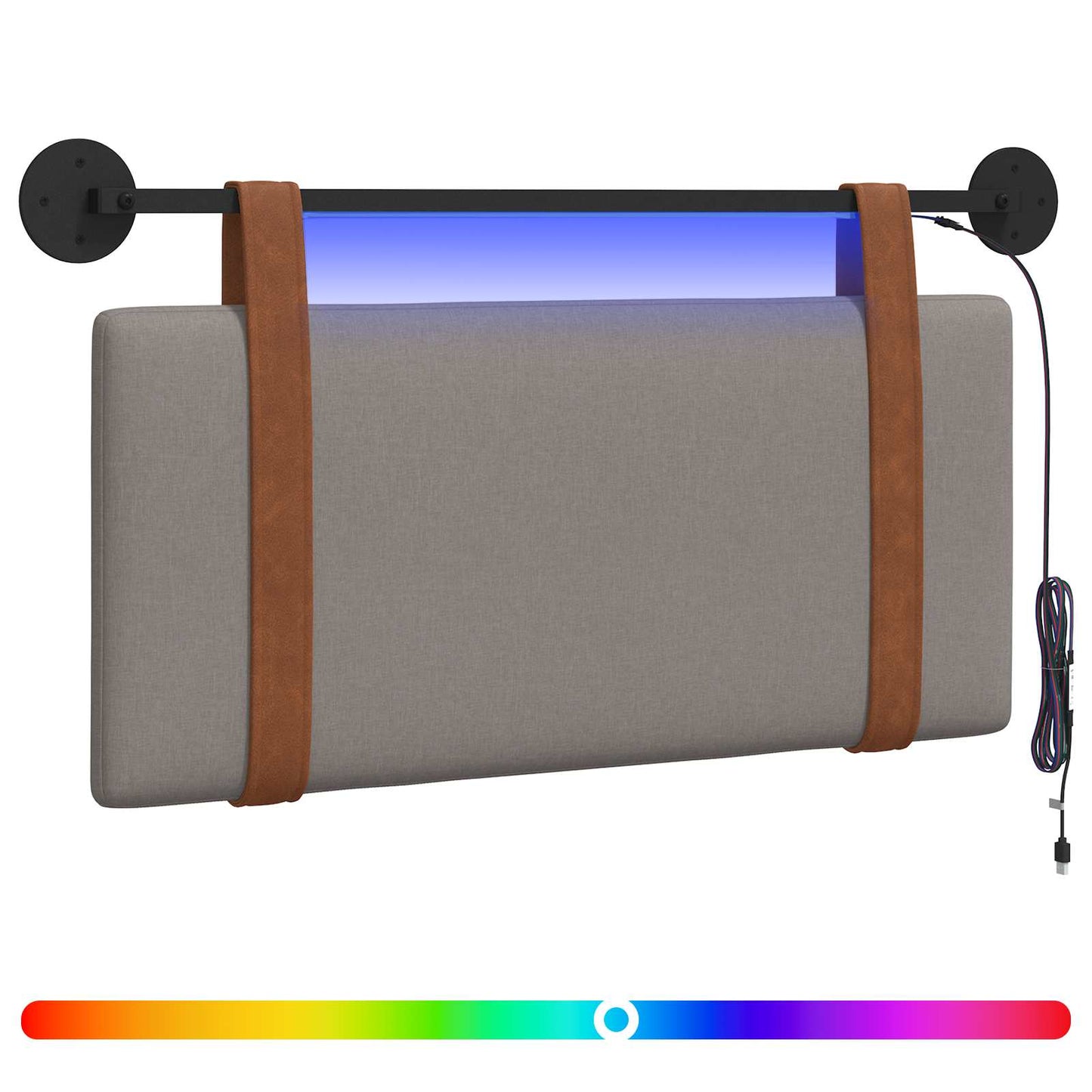 Hangend hoofdbord Met LED-verlichting Taupe Antiek PU is nu te koop bij PeponiXL, paradijselijk wonen!