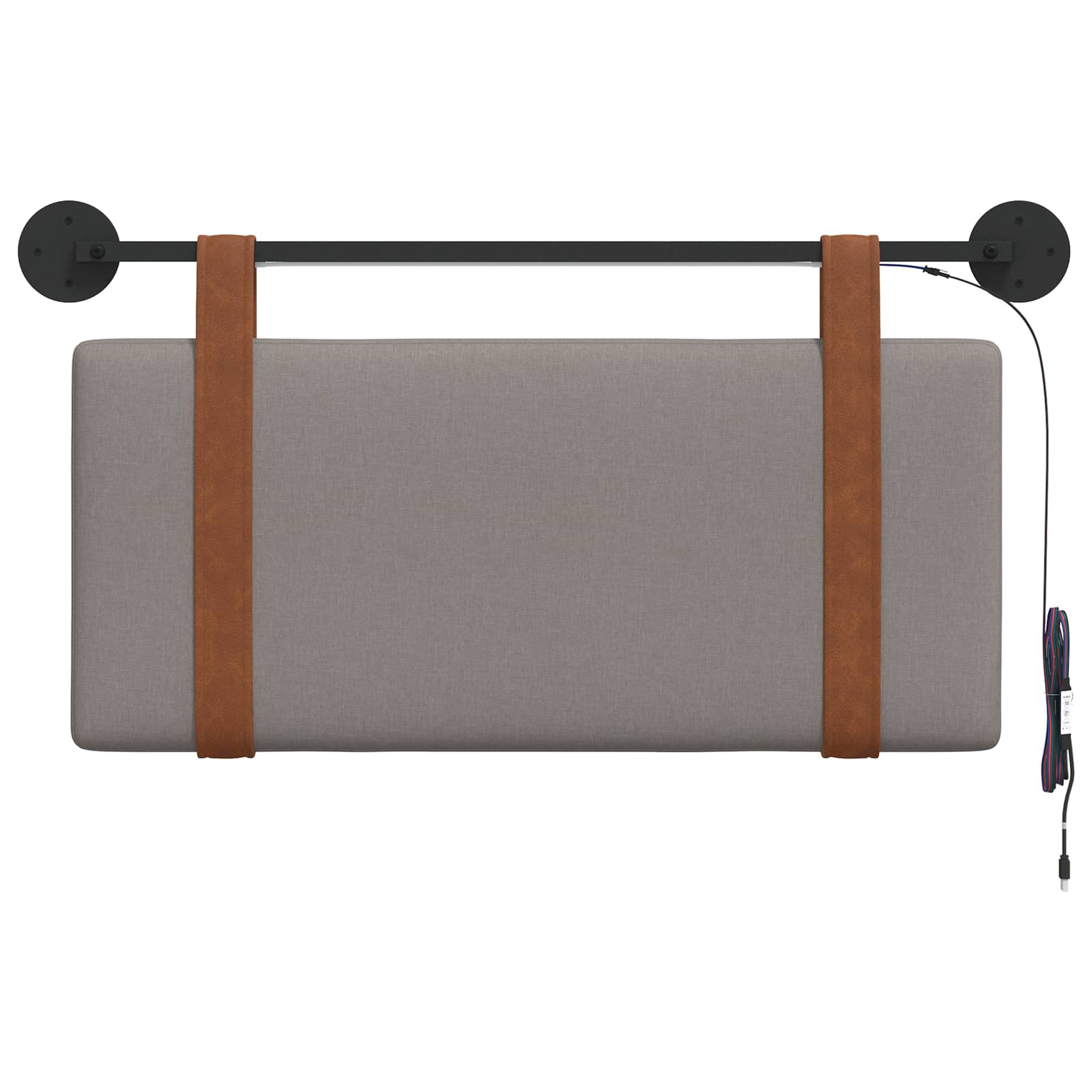 Hangend hoofdbord Met LED-verlichting Taupe Antiek PU is nu te koop bij PeponiXL, paradijselijk wonen!