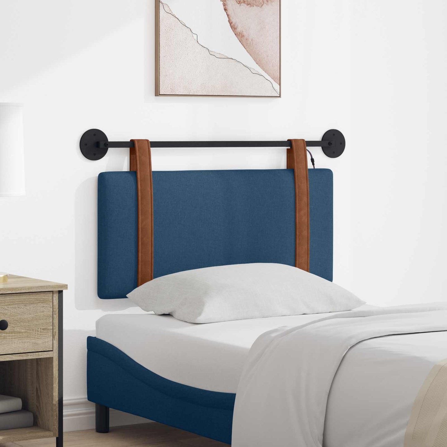 Hangend hoofdbord Met LED-verlichting Blauw Antiek PU is nu te koop bij PeponiXL, paradijselijk wonen!