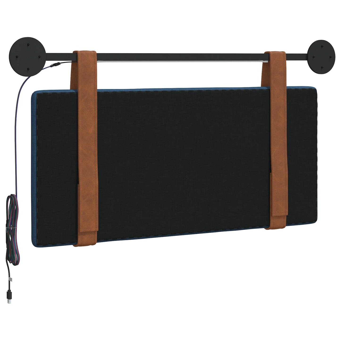 Hangend hoofdbord Met LED-verlichting Blauw Antiek PU is nu te koop bij PeponiXL, paradijselijk wonen!