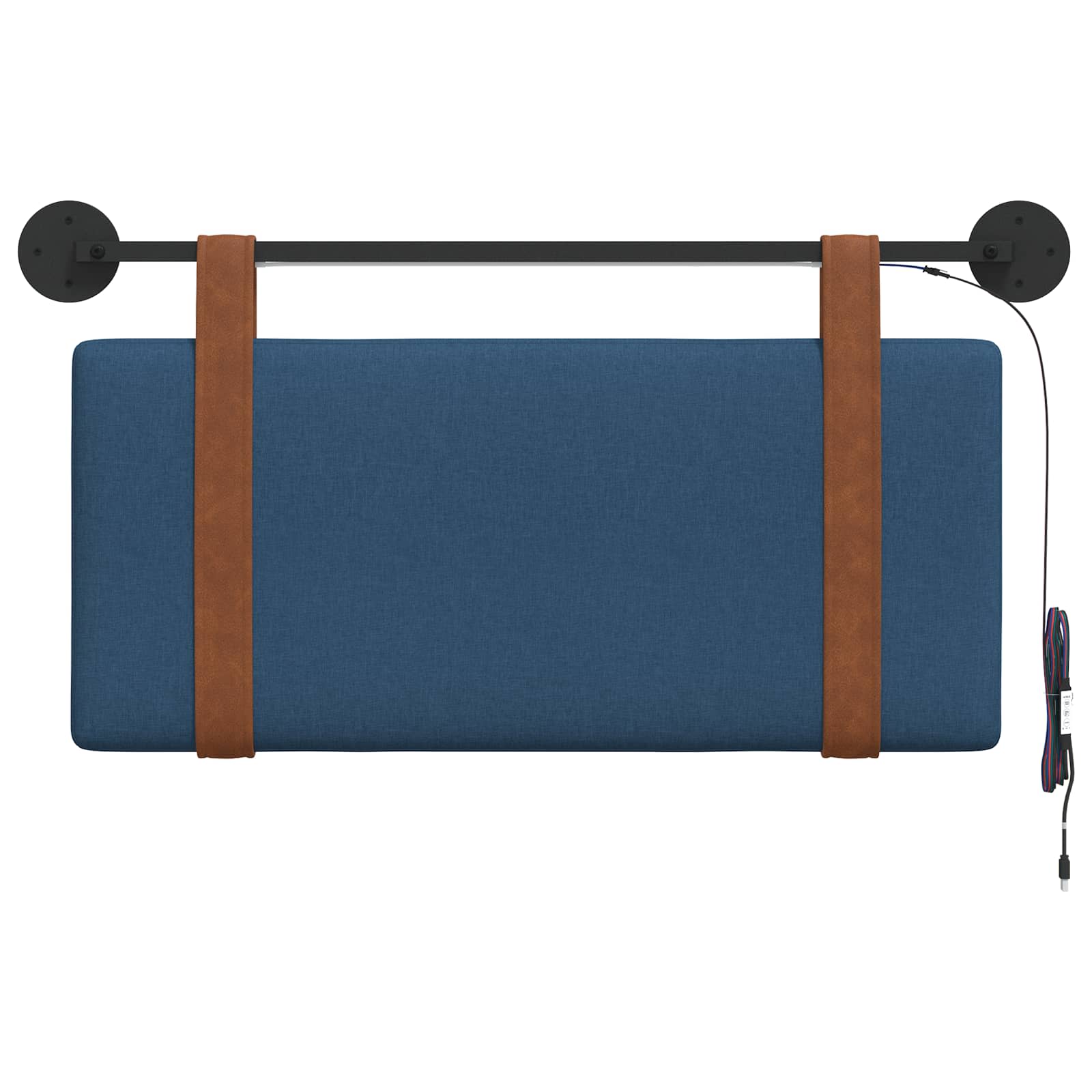 Hangend hoofdbord Met LED-verlichting Blauw Antiek PU is nu te koop bij PeponiXL, paradijselijk wonen!