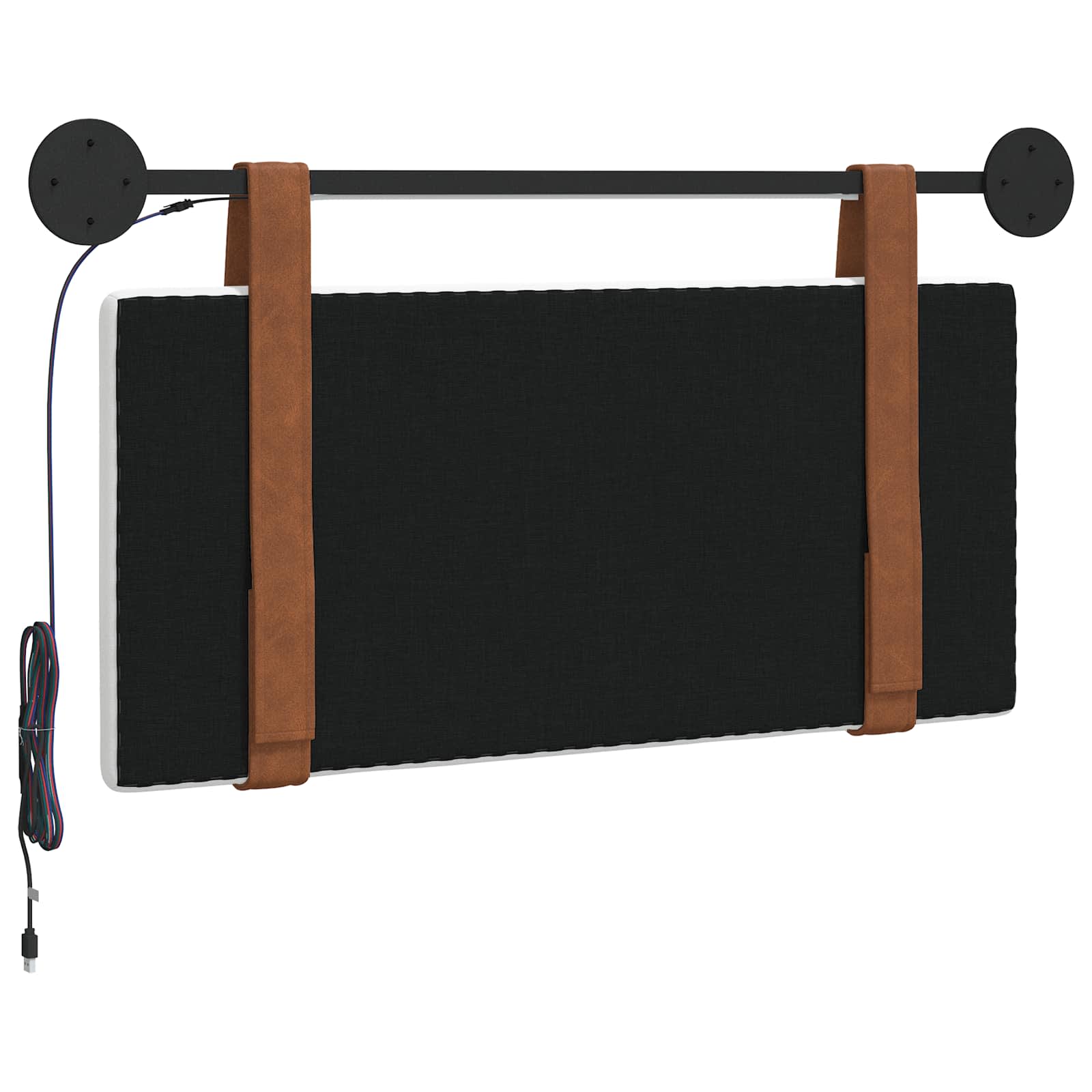 Hangend hoofdbord Met LED-verlichting Wit Antiek PU is nu te koop bij PeponiXL, paradijselijk wonen!