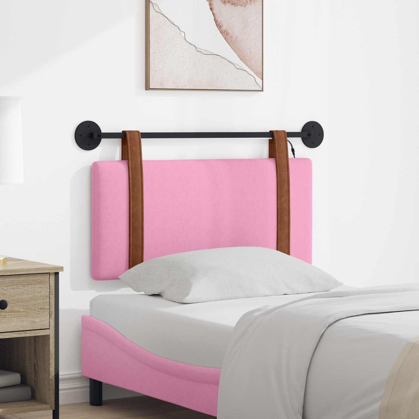 Hangend hoofdbord Met LED-verlichting Roze Antiek PU is nu te koop bij PeponiXL, paradijselijk wonen!