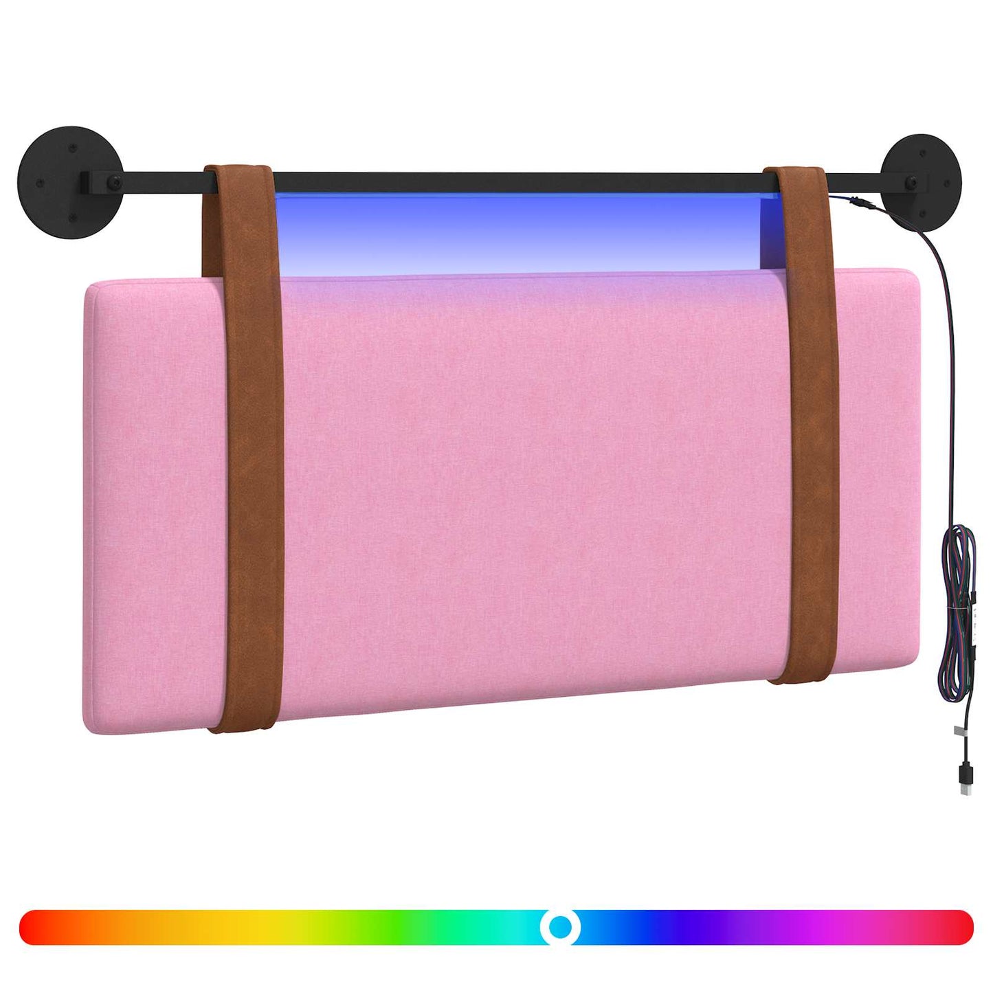 Hangend hoofdbord Met LED-verlichting Roze Antiek PU is nu te koop bij PeponiXL, paradijselijk wonen!
