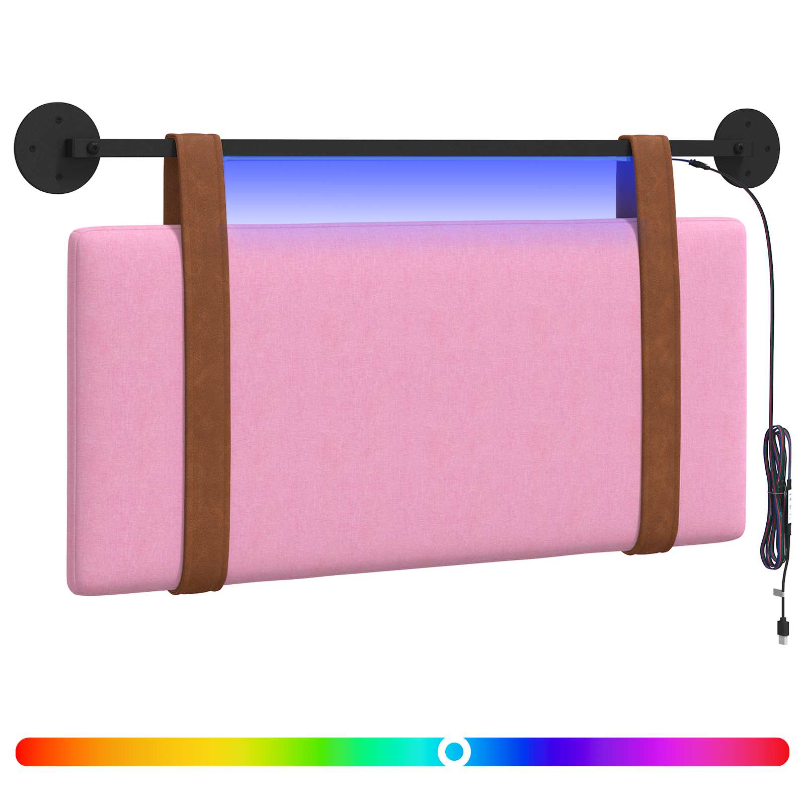 Hangend hoofdbord Met LED-verlichting Roze Antiek PU is nu te koop bij PeponiXL, paradijselijk wonen!