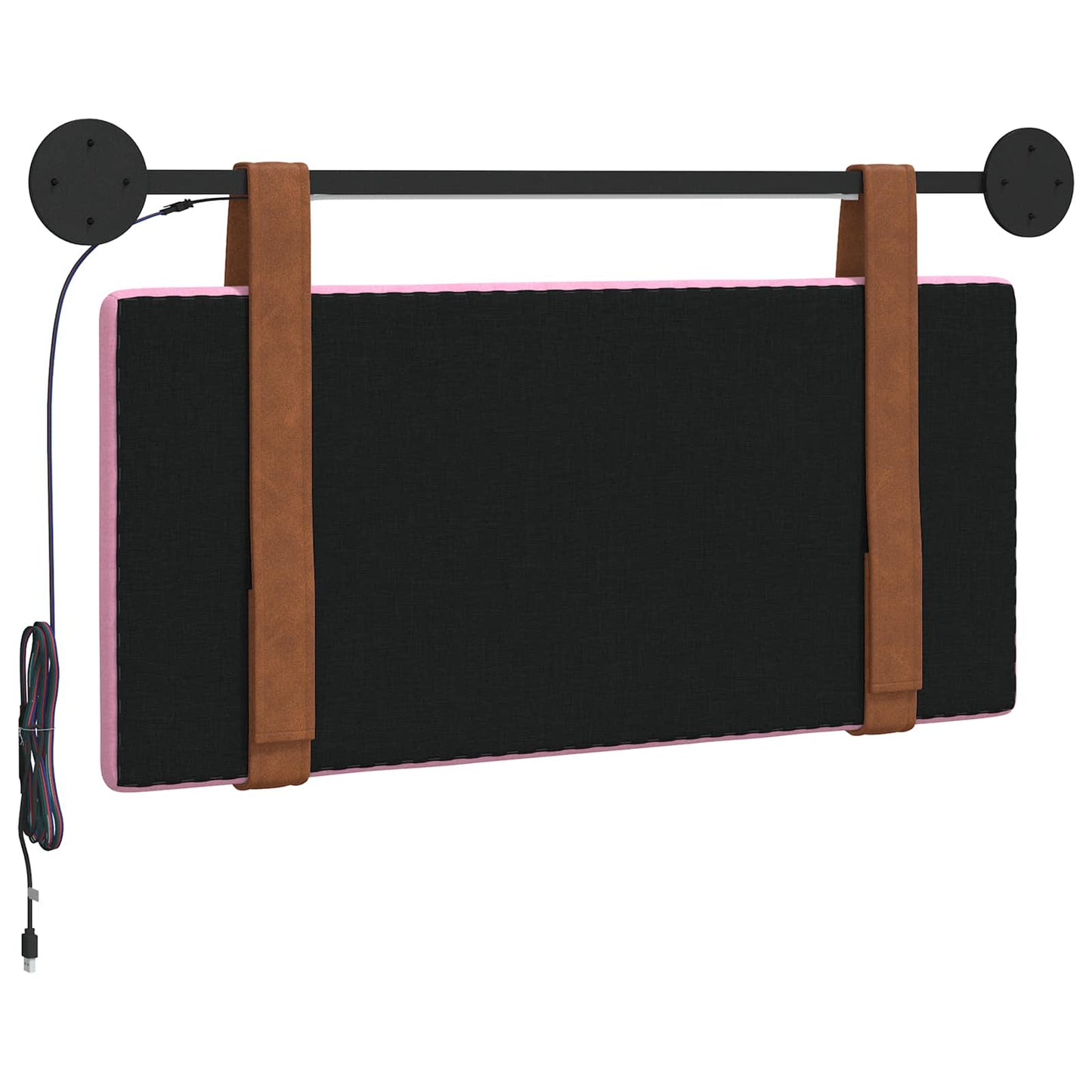 Hangend hoofdbord Met LED-verlichting Roze Antiek PU is nu te koop bij PeponiXL, paradijselijk wonen!