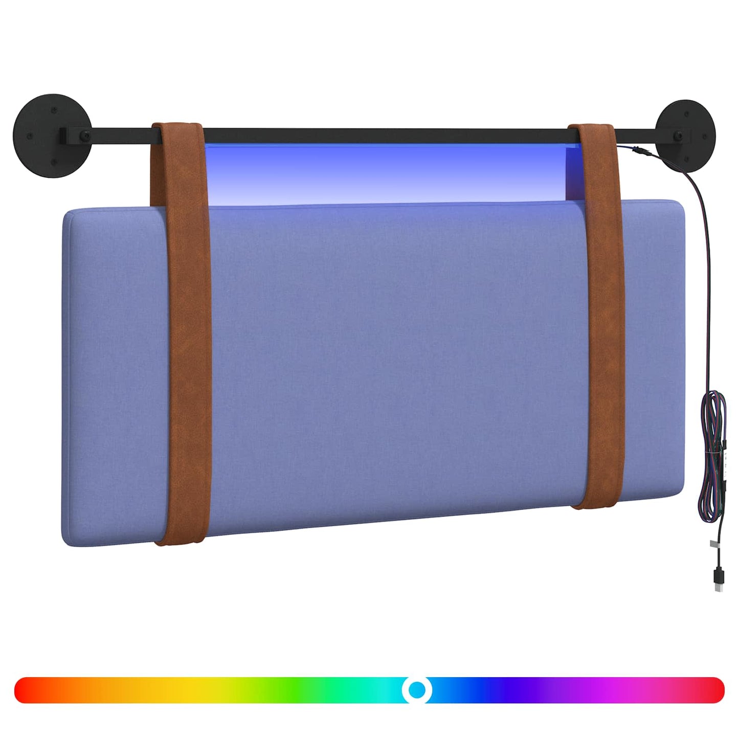 Hangend hoofdbord Met LED-verlichting Jeans Blauw Antiek PU is nu te koop bij PeponiXL, paradijselijk wonen!