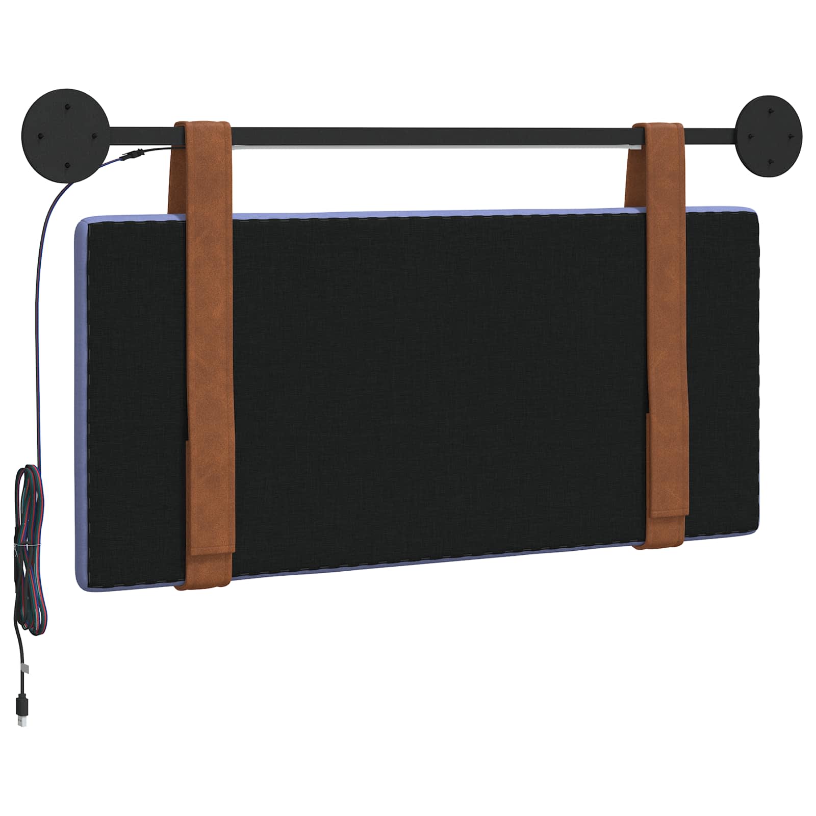 Hangend hoofdbord Met LED-verlichting Jeans Blauw Antiek PU is nu te koop bij PeponiXL, paradijselijk wonen!