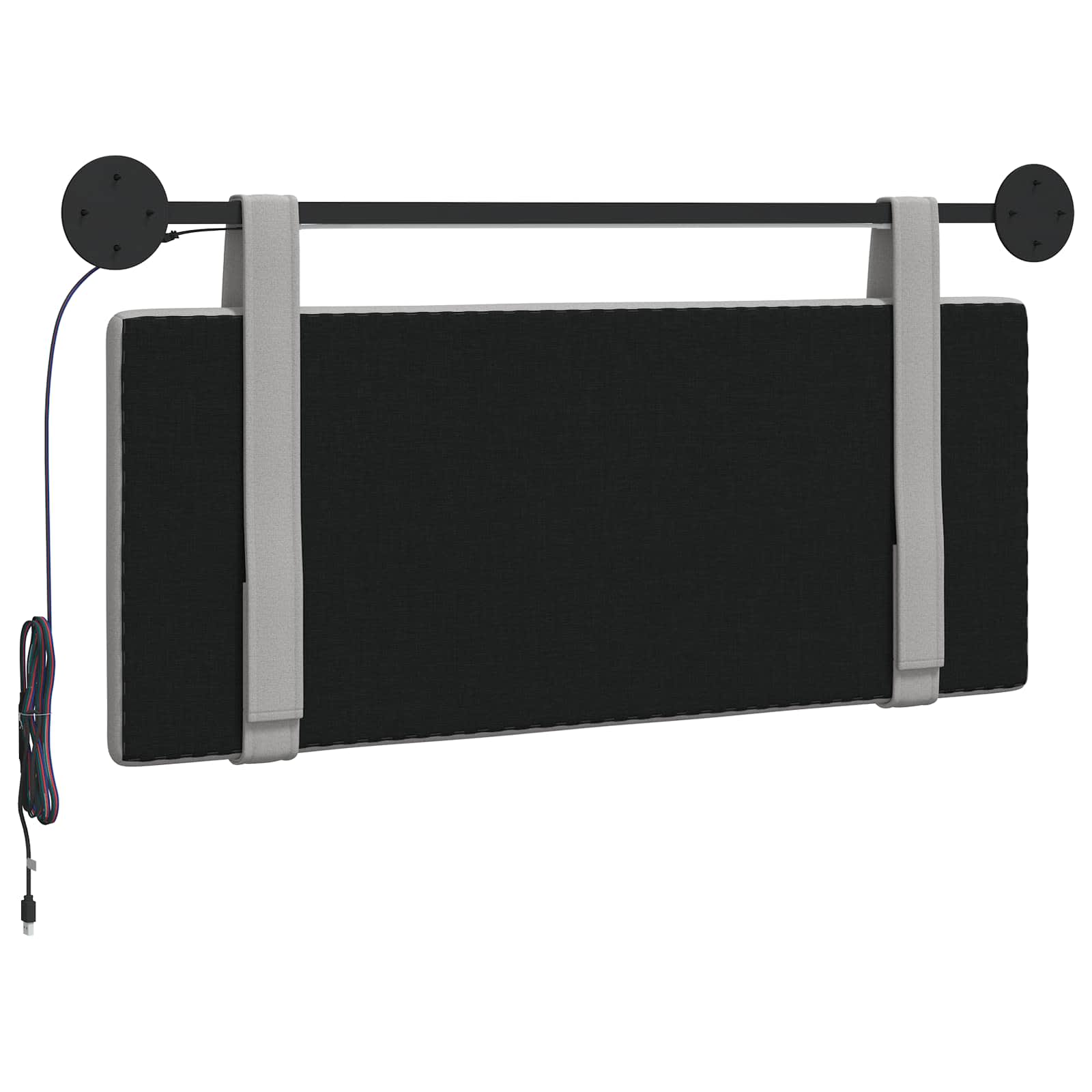 Hangend hoofdbord Met LED-verlichting Wolkengrijs Stof is nu te koop bij PeponiXL, paradijselijk wonen!
