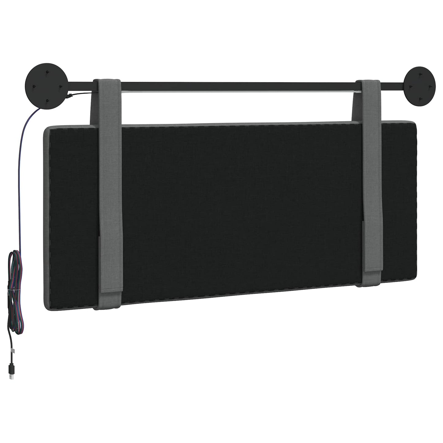 Hangend hoofdbord Met LED-verlichting Donkergrijs Stof is nu te koop bij PeponiXL, paradijselijk wonen!