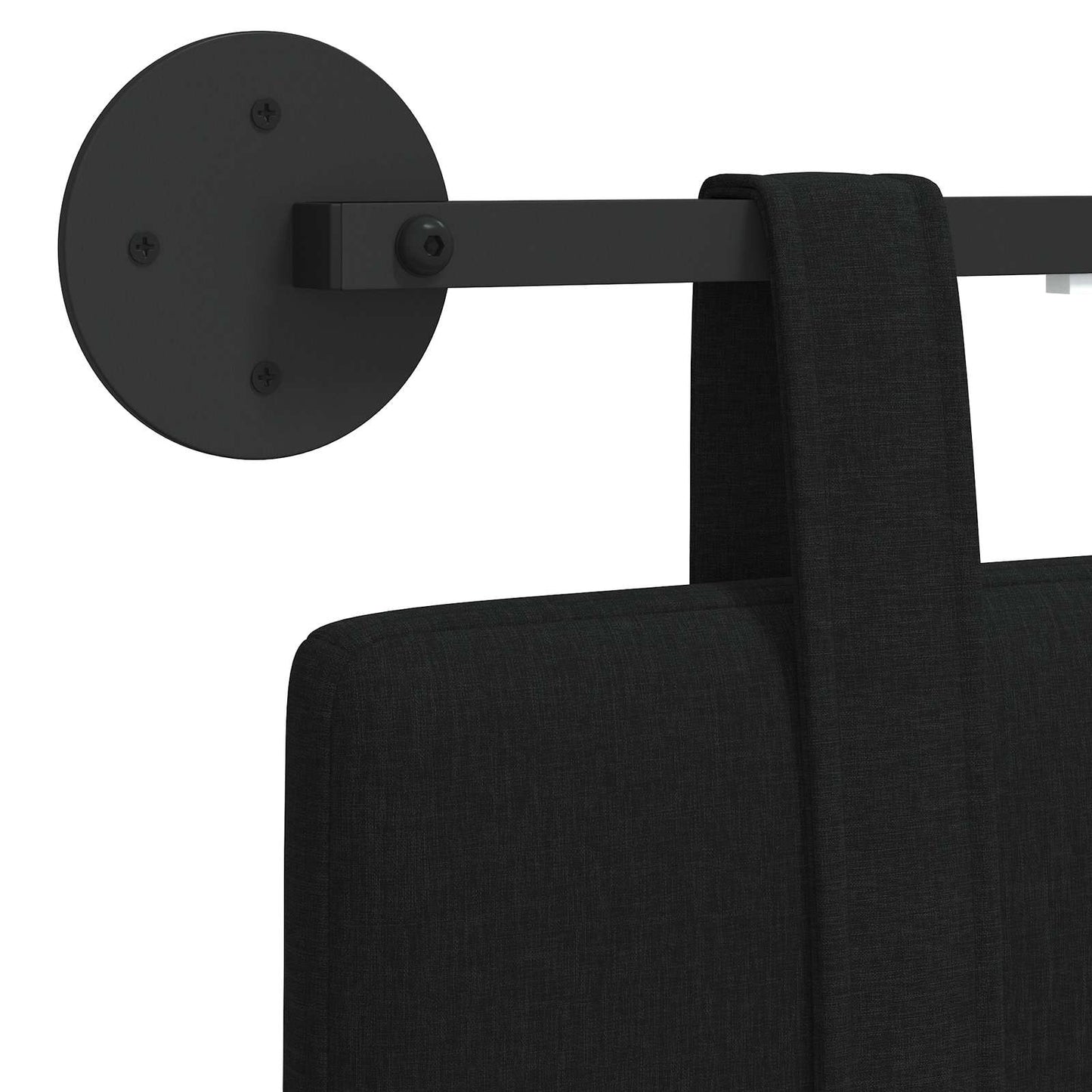 Hangend hoofdbord Met LED-verlichting Zwart Stof is nu te koop bij PeponiXL, paradijselijk wonen!