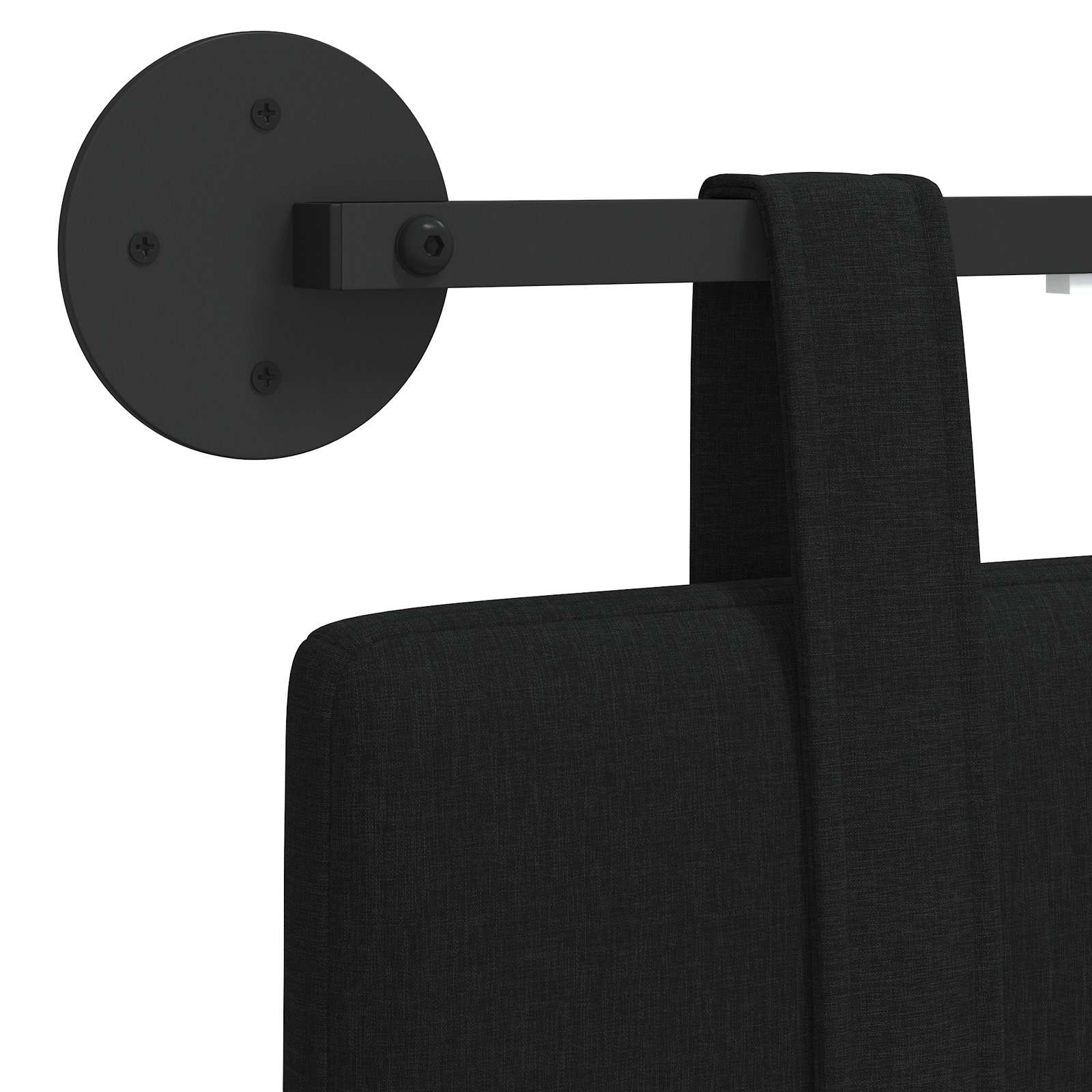 Hangend hoofdbord Met LED-verlichting Zwart Stof is nu te koop bij PeponiXL, paradijselijk wonen!