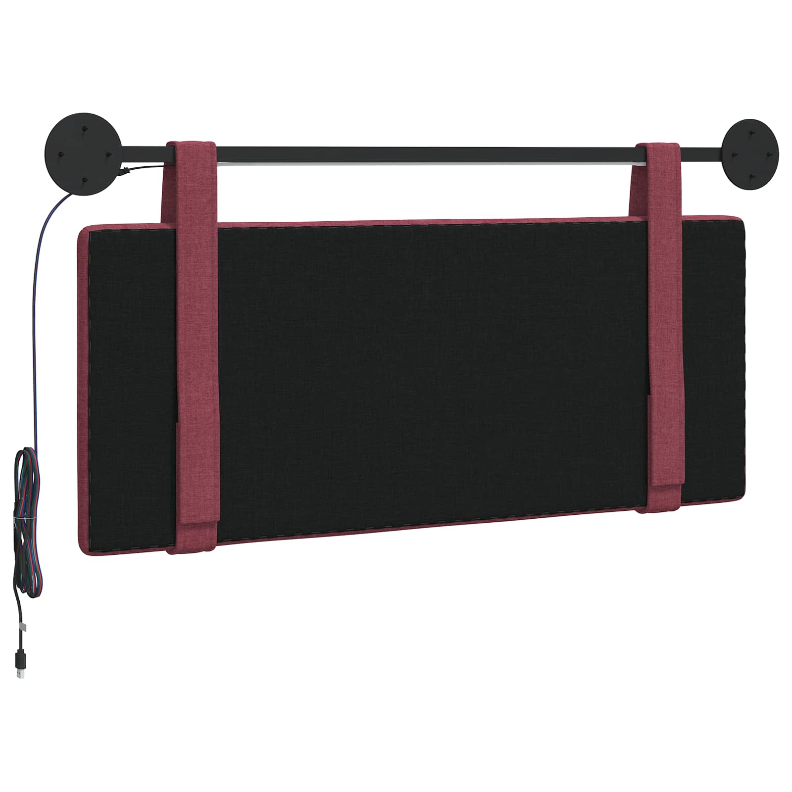 Hangend hoofdbord Met LED-verlichting Wijnrood Stof is nu te koop bij PeponiXL, paradijselijk wonen!