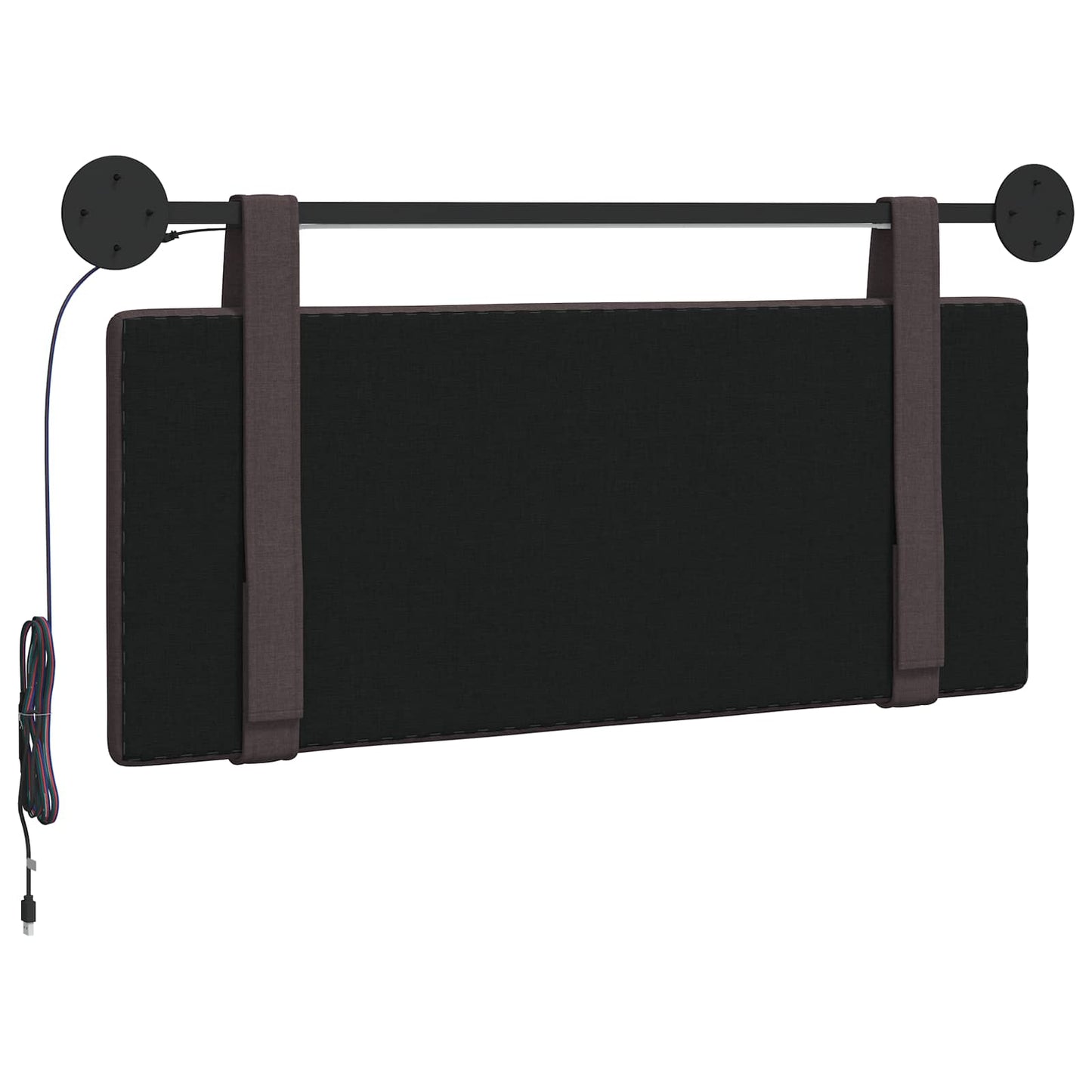 Hangend hoofdbord Met LED-verlichting Donkerbruin Stof is nu te koop bij PeponiXL, paradijselijk wonen!