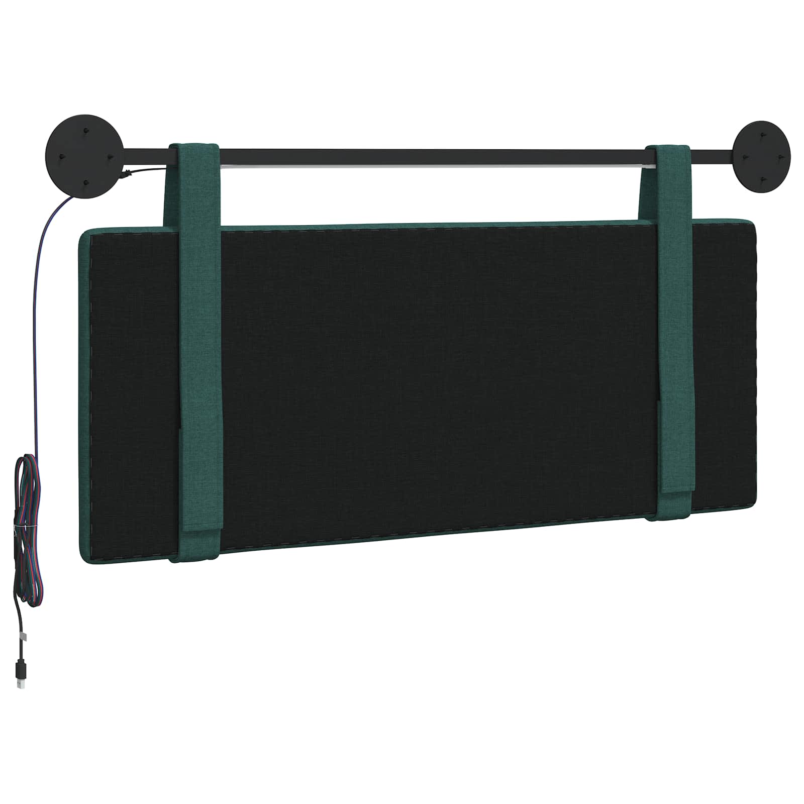 Hangend hoofdbord Met LED-verlichting Donkergroen Stof is nu te koop bij PeponiXL, paradijselijk wonen!