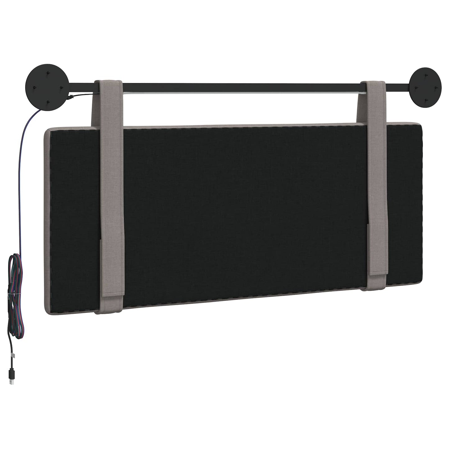 Hangend hoofdbord Met LED-verlichting Taupe Stof is nu te koop bij PeponiXL, paradijselijk wonen!