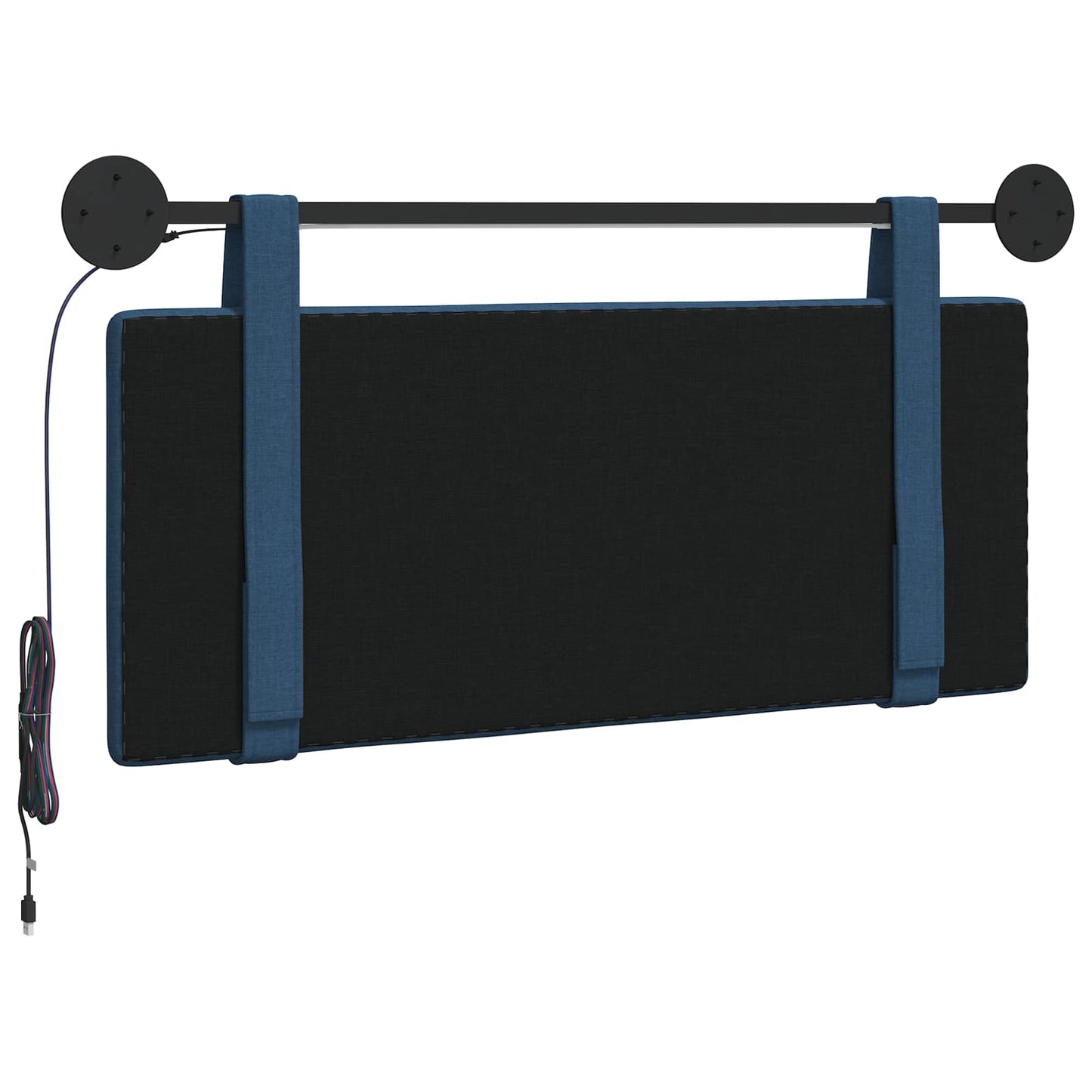 Hangend hoofdbord Met LED-verlichting Blauw Stof is nu te koop bij PeponiXL, paradijselijk wonen!