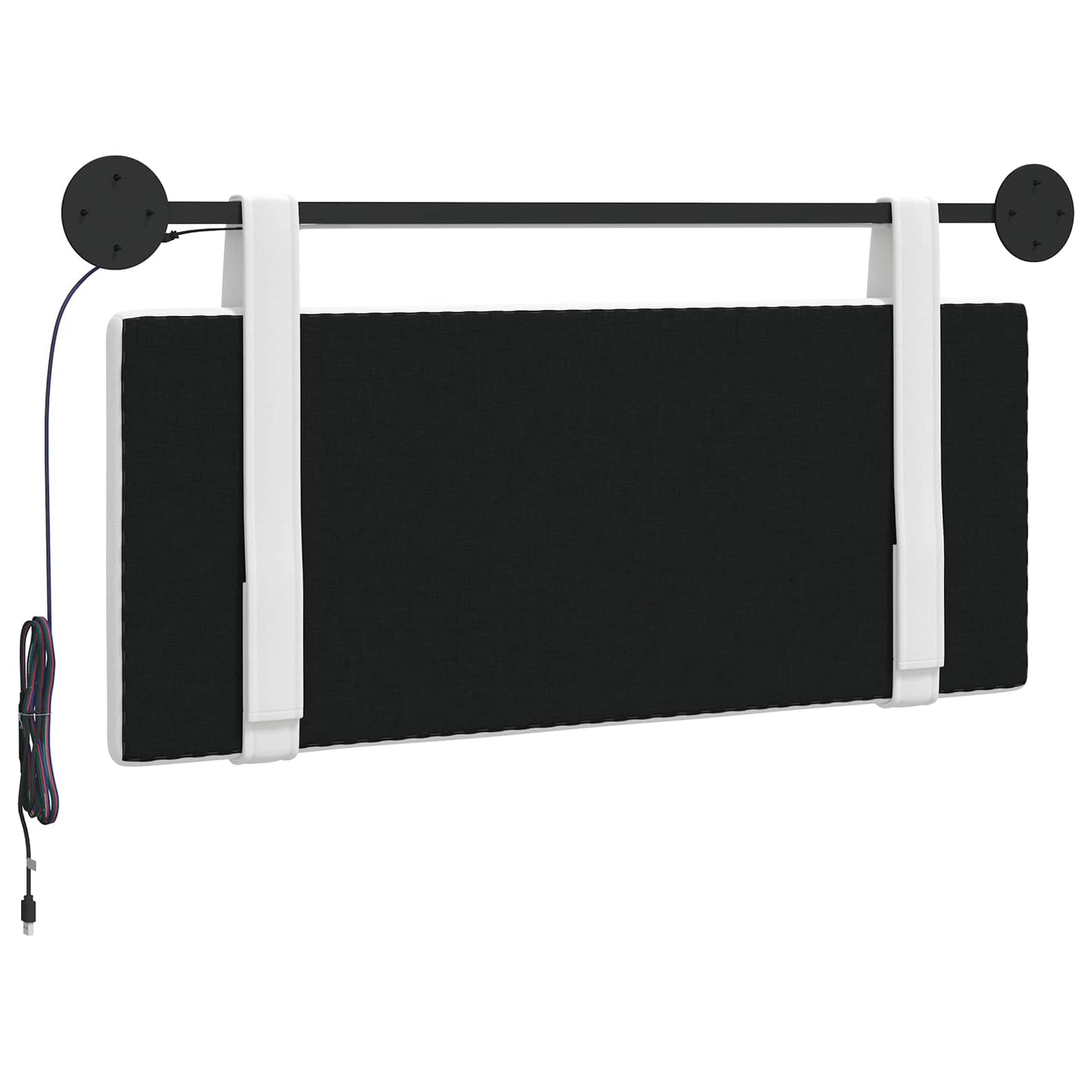 Hangend hoofdbord Met LED-verlichting Wit Stof is nu te koop bij PeponiXL, paradijselijk wonen!