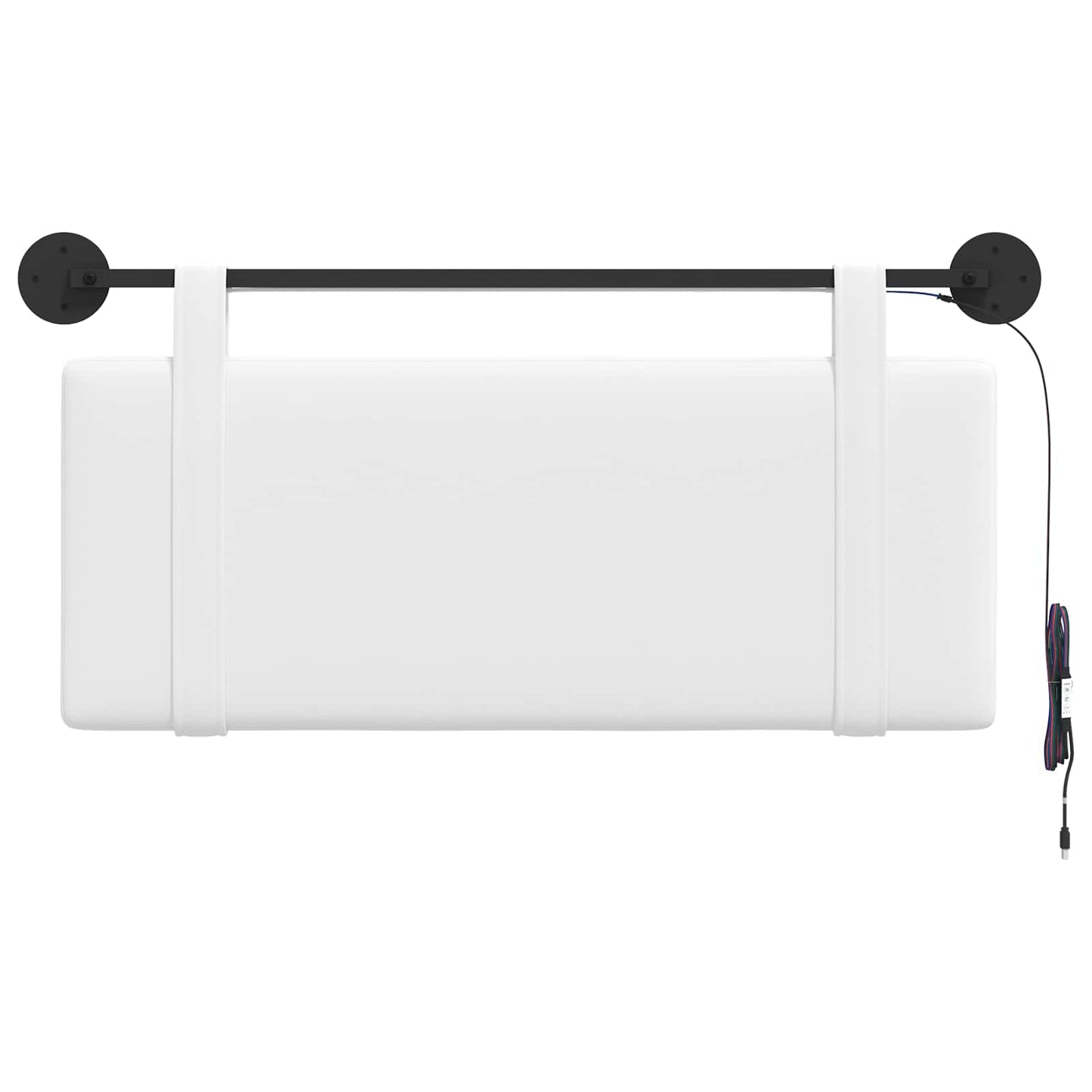 Hangend hoofdbord Met LED-verlichting Wit Stof is nu te koop bij PeponiXL, paradijselijk wonen!