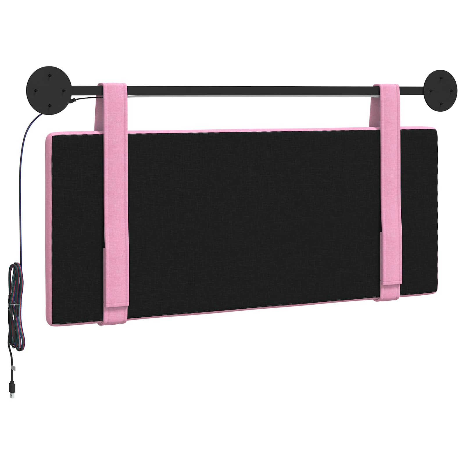 Hangend hoofdbord Met LED-verlichting Roze Stof is nu te koop bij PeponiXL, paradijselijk wonen!