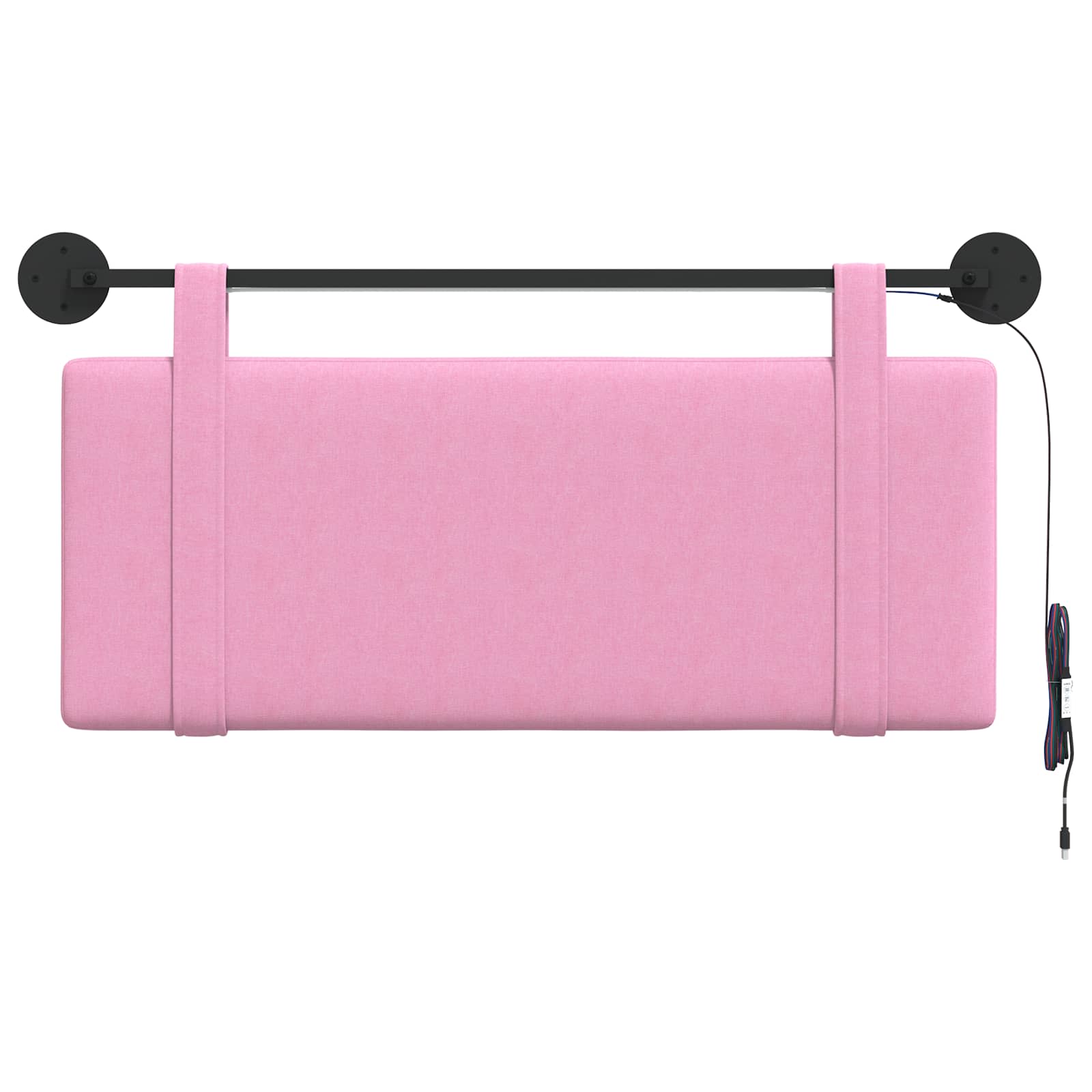 Hangend hoofdbord Met LED-verlichting Roze Stof is nu te koop bij PeponiXL, paradijselijk wonen!