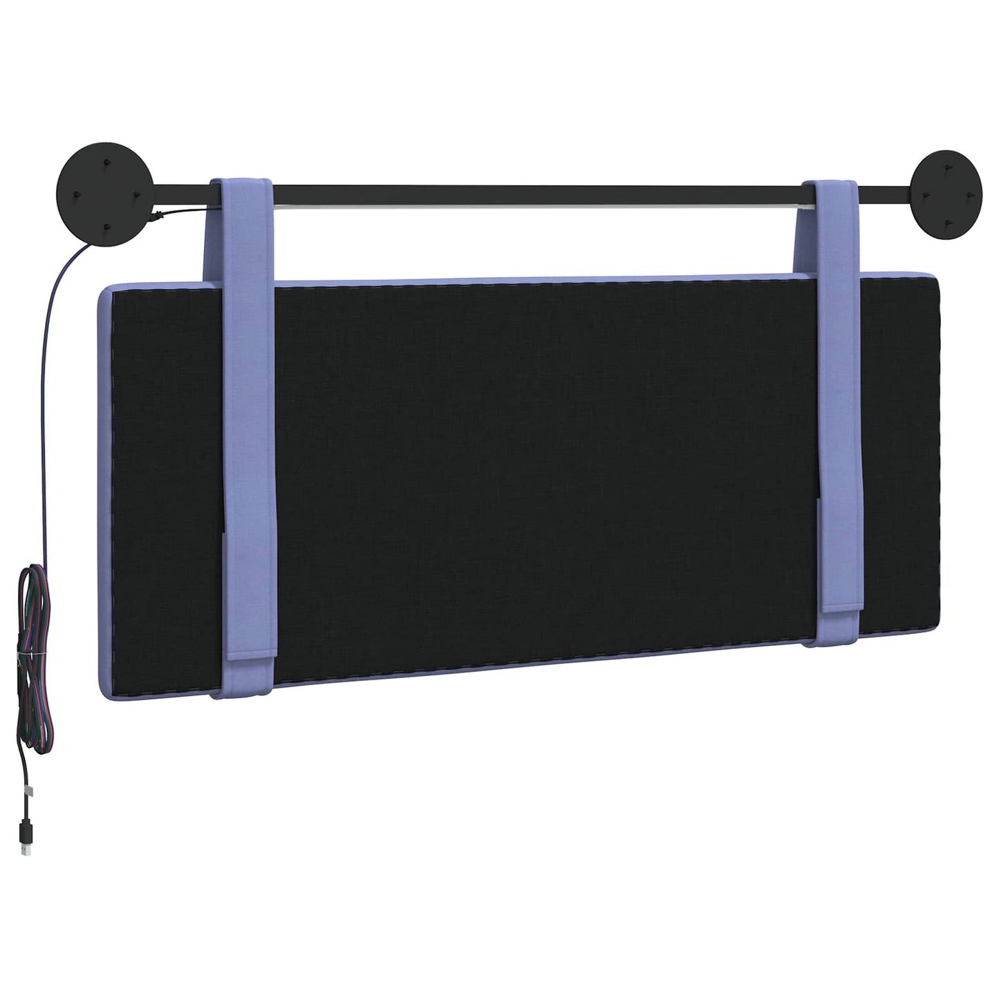 Hangend hoofdbord Met LED-verlichting Jeans Blauw Stof is nu te koop bij PeponiXL, paradijselijk wonen!