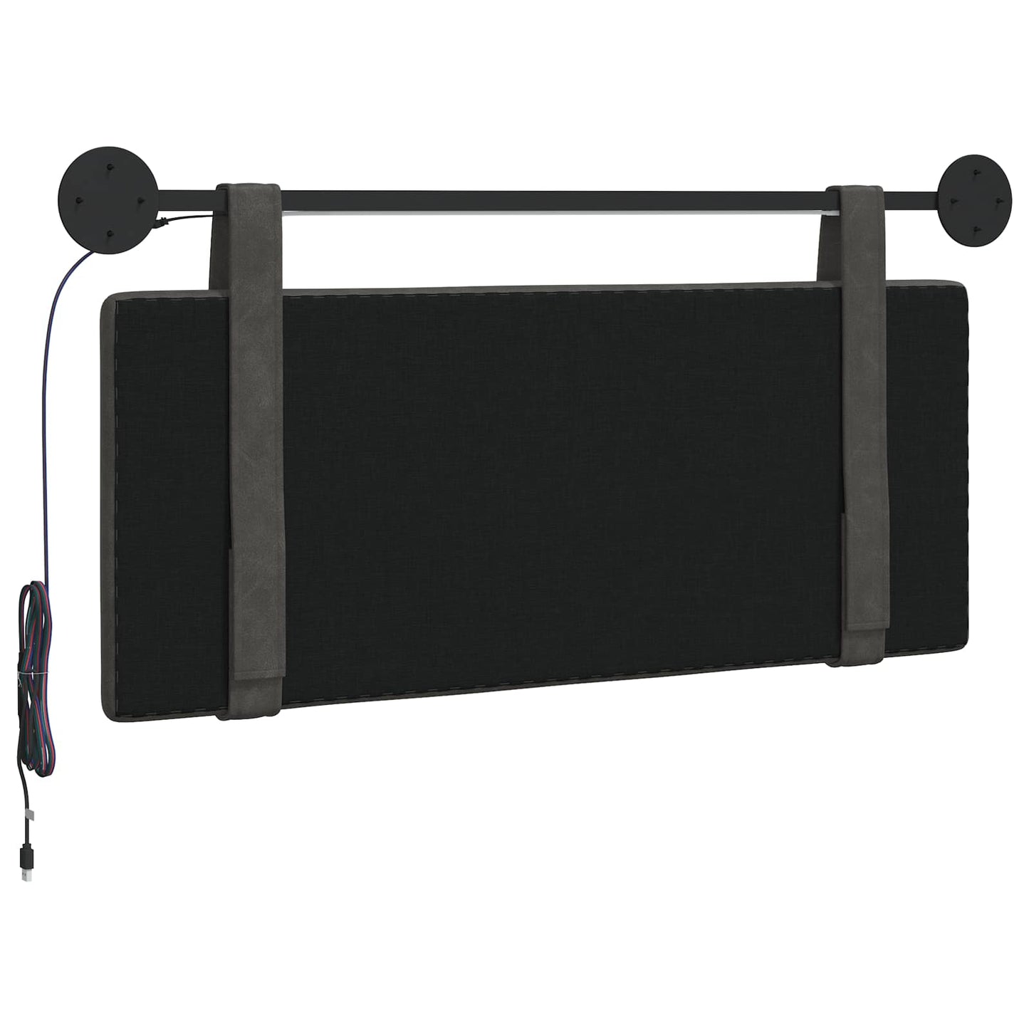Hangend hoofdbord Met LED-verlichting Zwart Antiek PU is nu te koop bij PeponiXL, paradijselijk wonen!