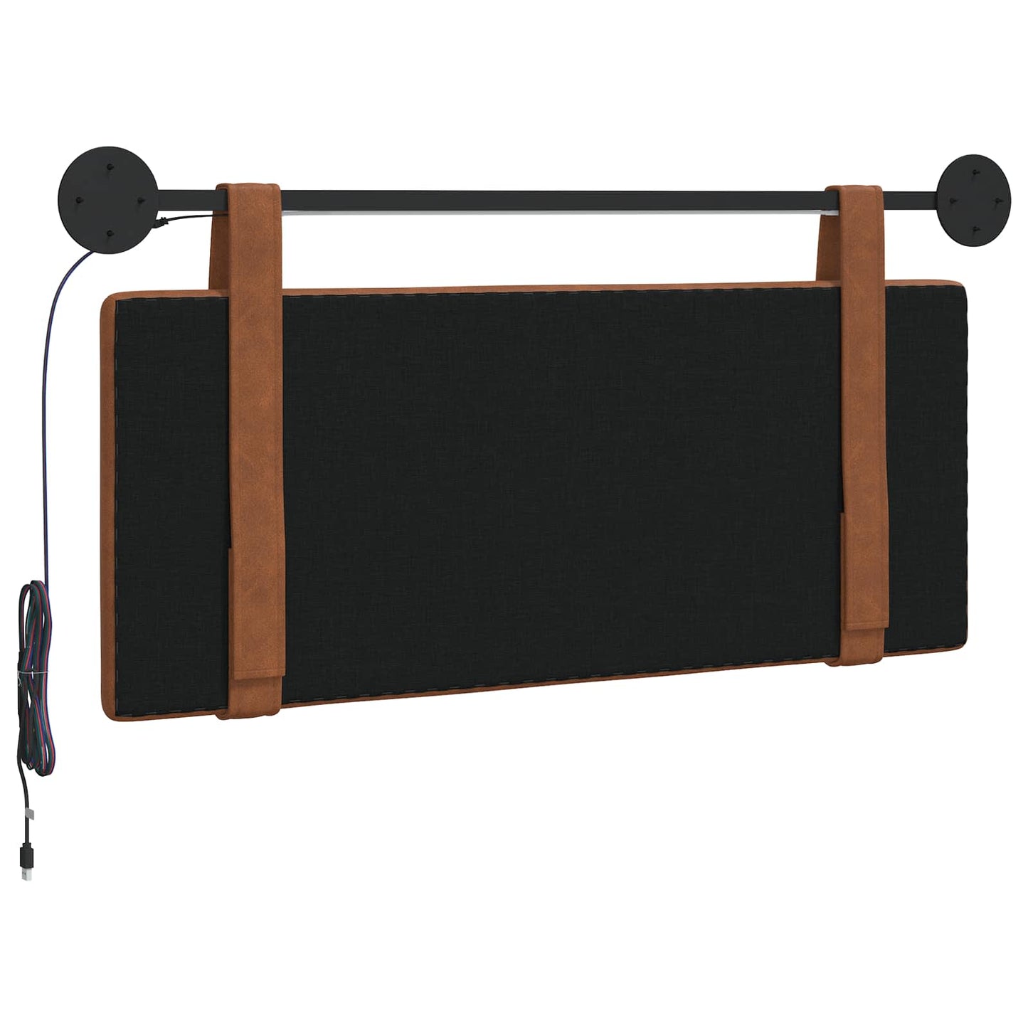 Hangend hoofdbord Met LED-verlichting Bruin Antiek PU is nu te koop bij PeponiXL, paradijselijk wonen!