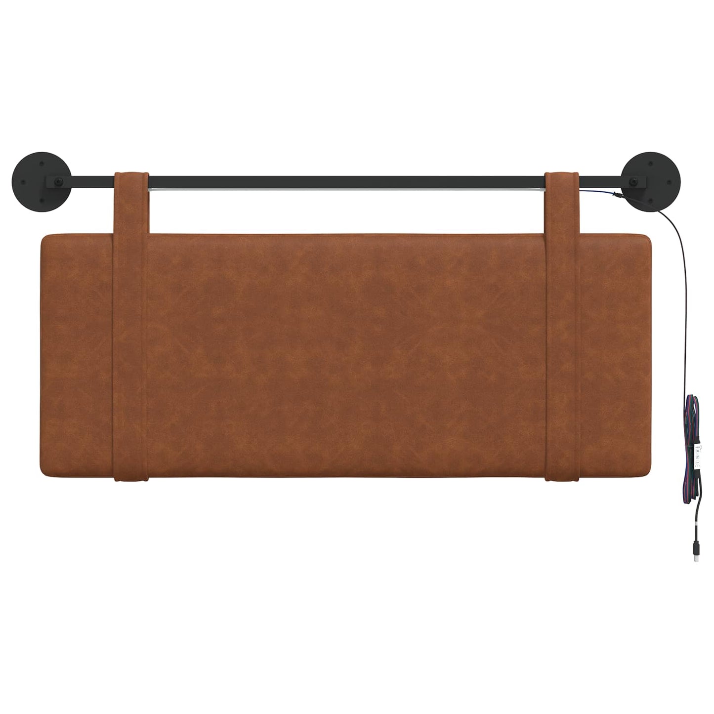 Hangend hoofdbord Met LED-verlichting Bruin Antiek PU is nu te koop bij PeponiXL, paradijselijk wonen!