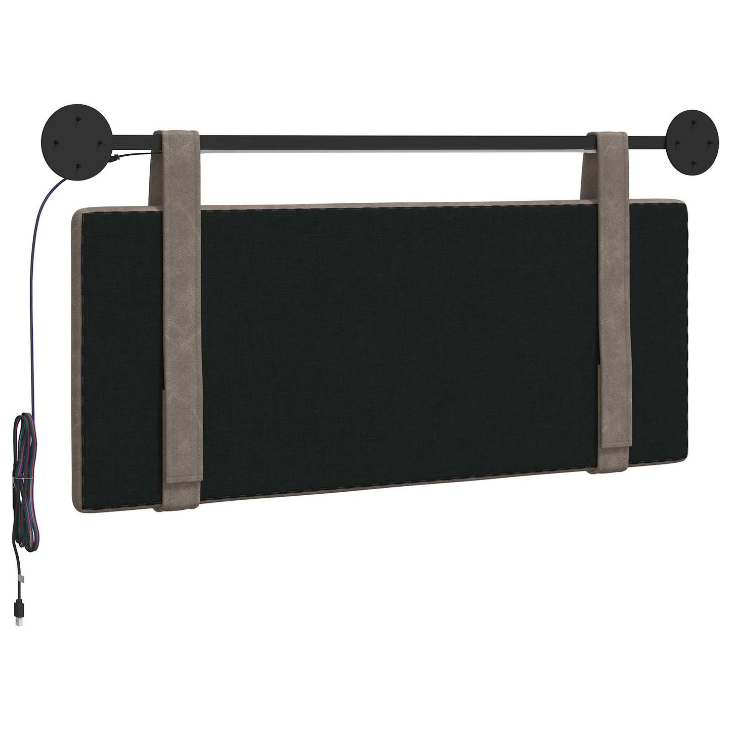 Hangend hoofdbord Met LED-verlichting Grijs Antiek PU is nu te koop bij PeponiXL, paradijselijk wonen!