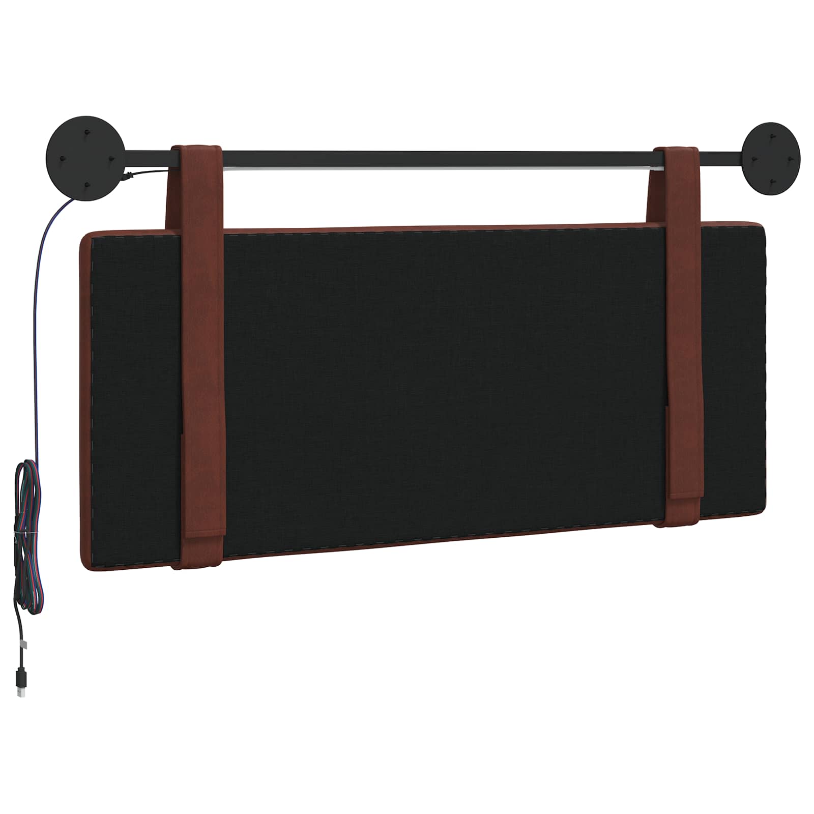 Hangend hoofdbord Met LED-verlichting Glanzend Bruin Antiek PU is nu te koop bij PeponiXL, paradijselijk wonen!