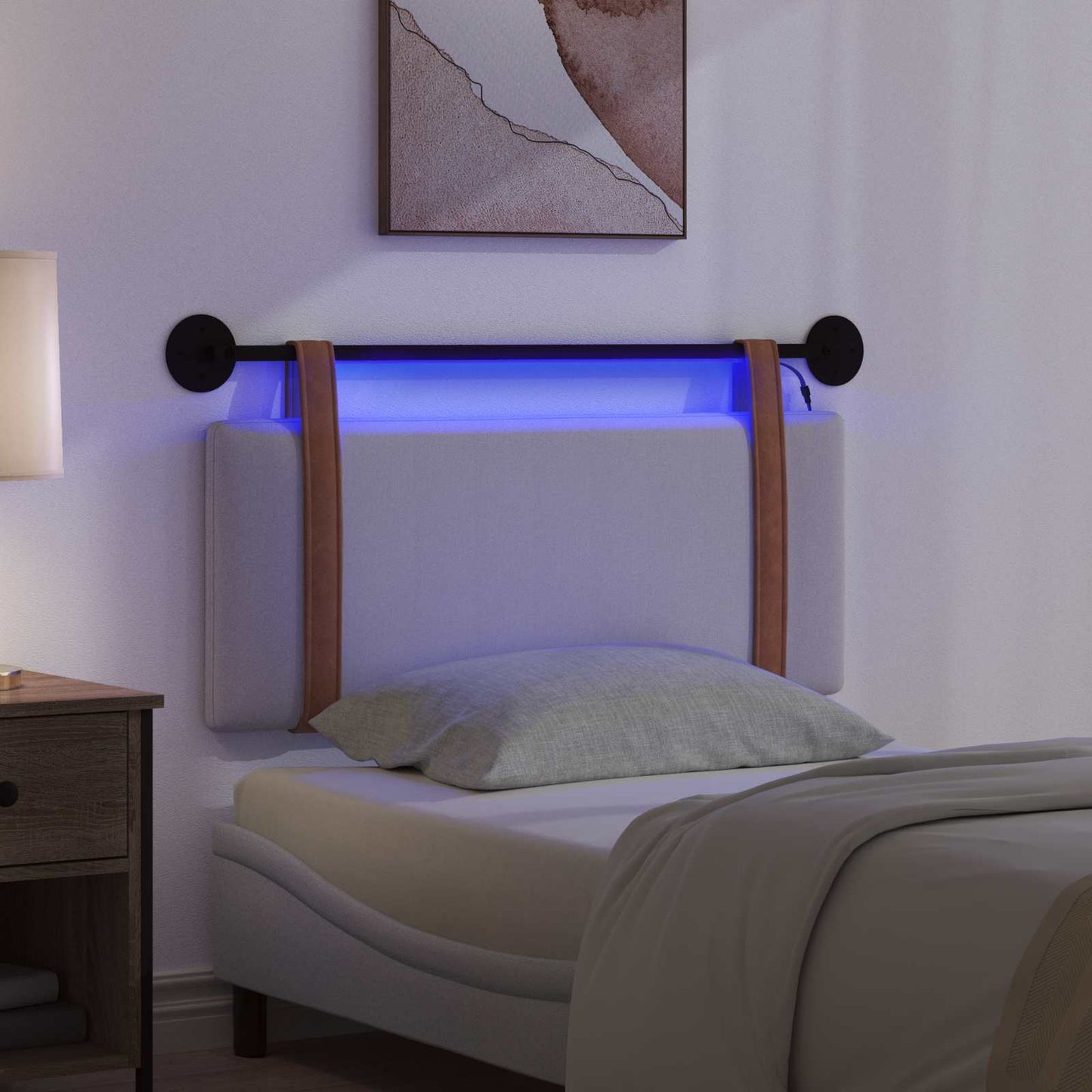 Hangend hoofdbord Met LED-verlichting Wolkengrijs Antiek PU is nu te koop bij PeponiXL, paradijselijk wonen!