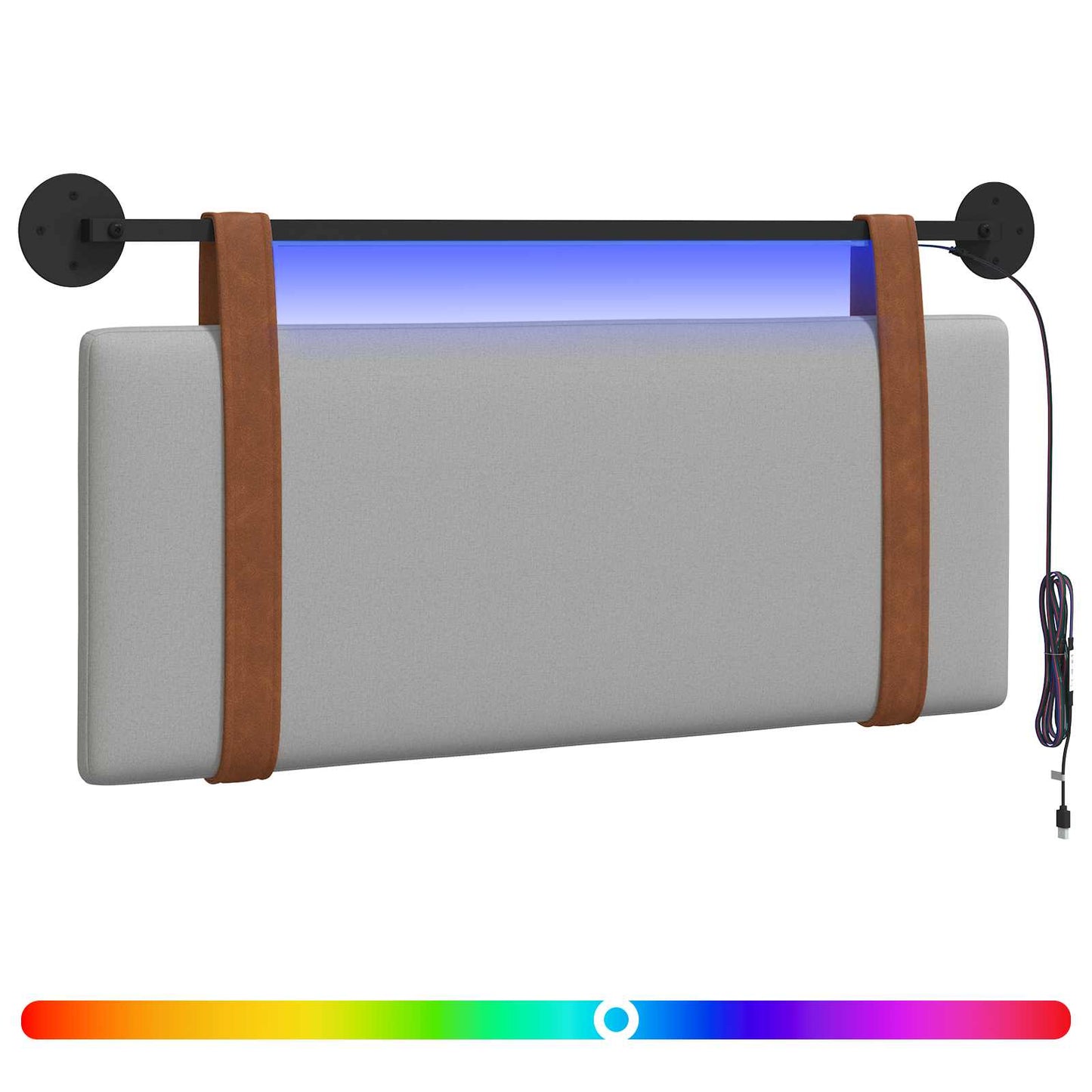 Hangend hoofdbord Met LED-verlichting Wolkengrijs Antiek PU is nu te koop bij PeponiXL, paradijselijk wonen!