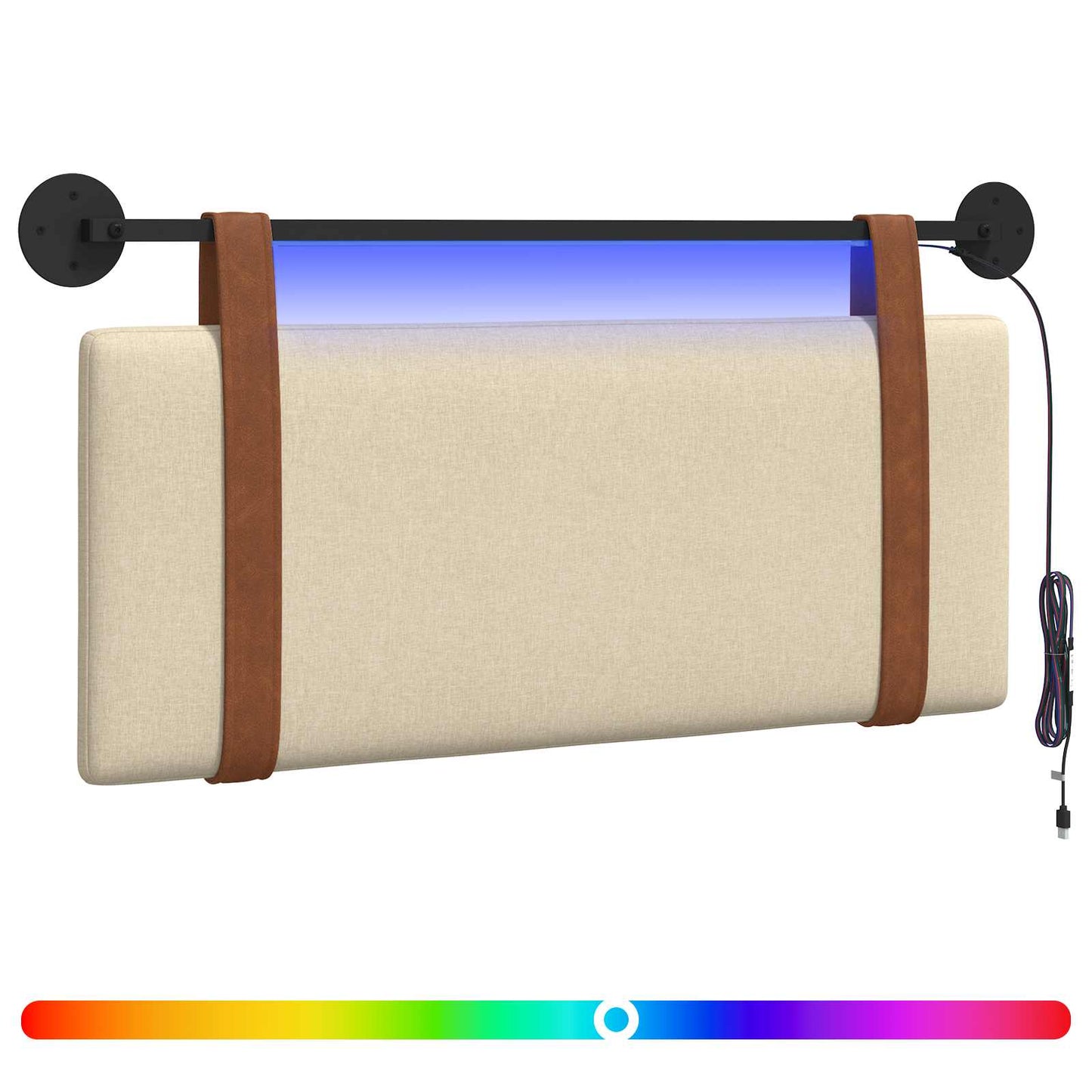 Hangend hoofdbord Met LED-verlichting Crèmekleurig Antiek PU is nu te koop bij PeponiXL, paradijselijk wonen!