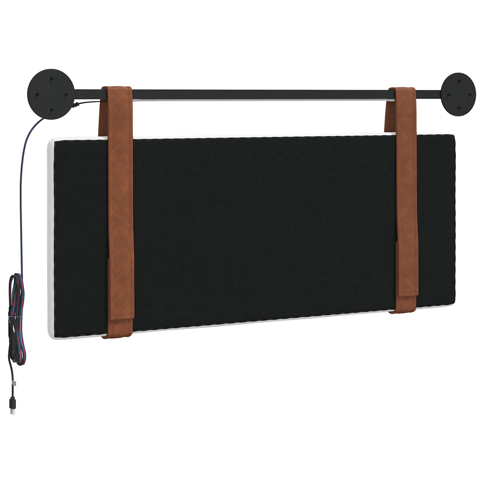 Hangend hoofdbord Met LED-verlichting Wit Antiek PU is nu te koop bij PeponiXL, paradijselijk wonen!
